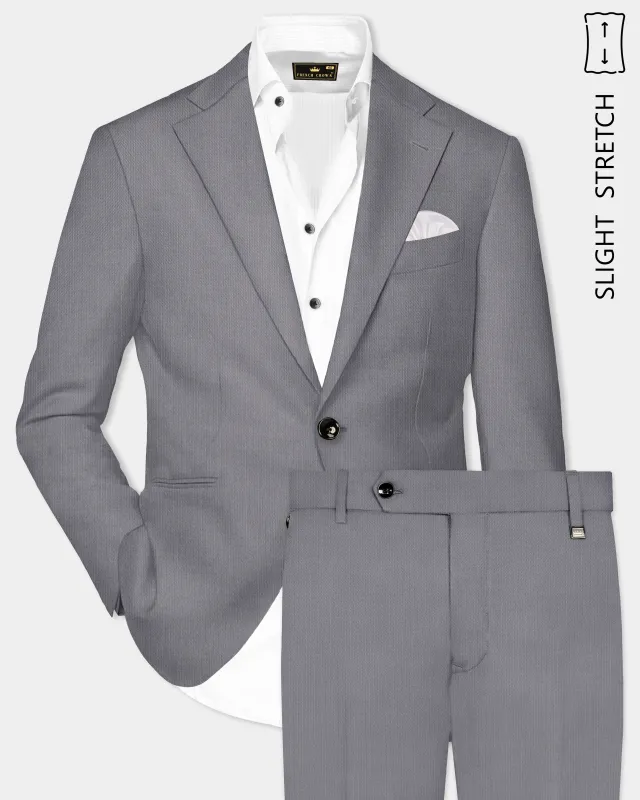 Dorian-Friar Gray Solid Wool Rich Single Breasted Slight Stretch Suit made by French Crown
