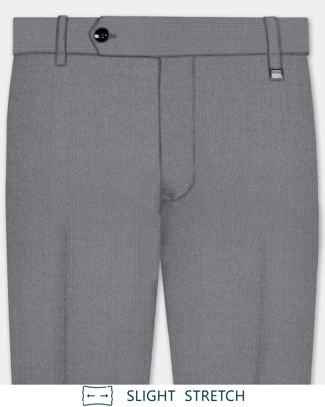 Dorian-Friar Gray Solid Wool Rich Slight Stretch Waistband Pant sold by French Crown
