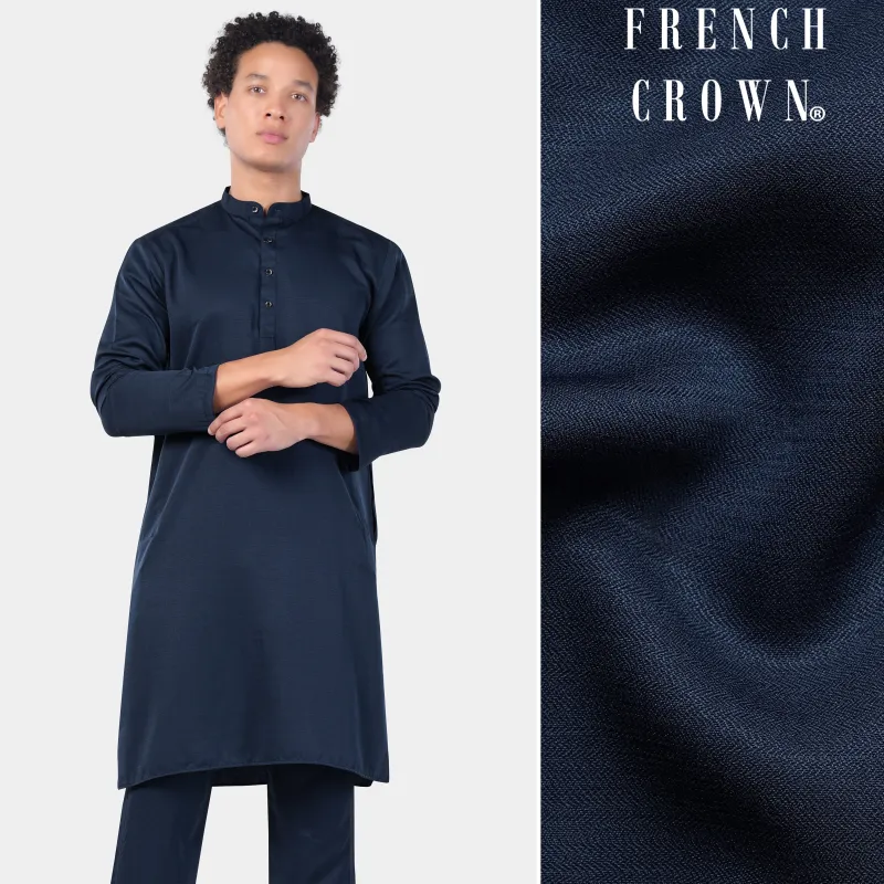 Mirage Blue Subtle Sheen Viscose Kurta sold by French Crown