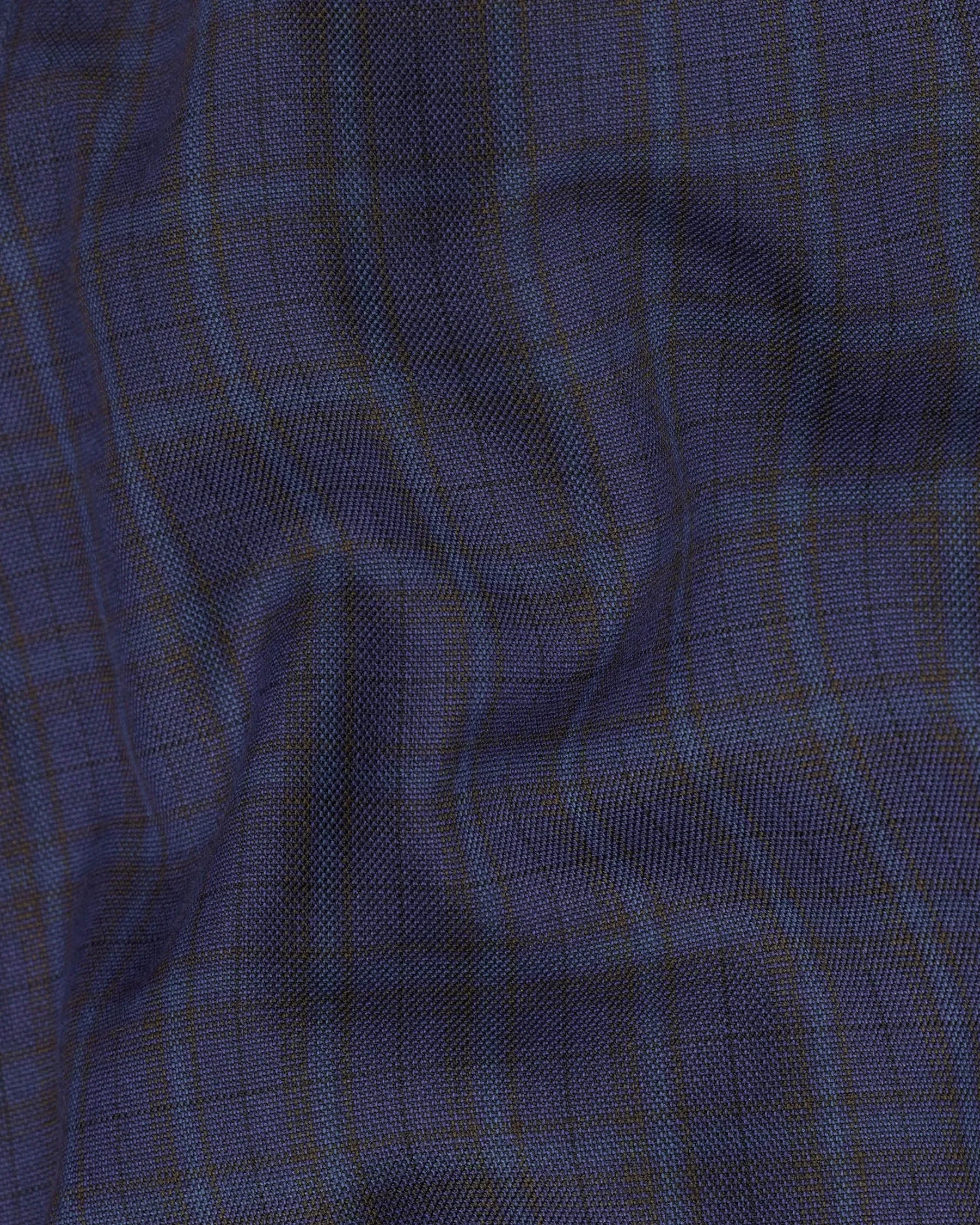 Martinique blue Subtle Checkered Double Breasted with Belt Closure Designer Overcoat with Pant sold by French Crown product image thumbnail 3