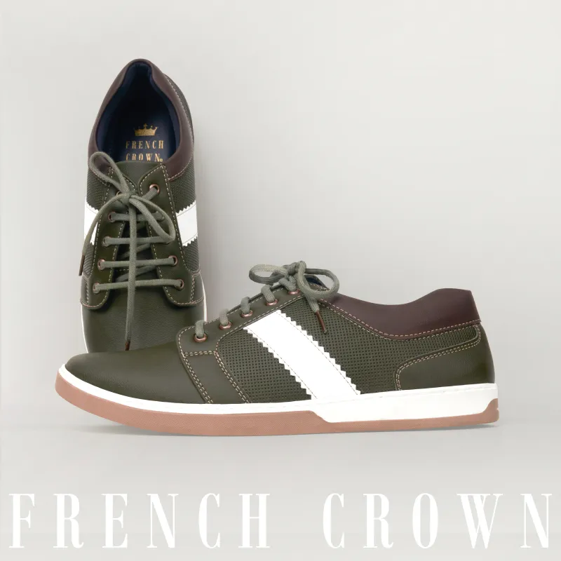 Dark Green Vegan Leather Derby Shoes sold by French Crown
