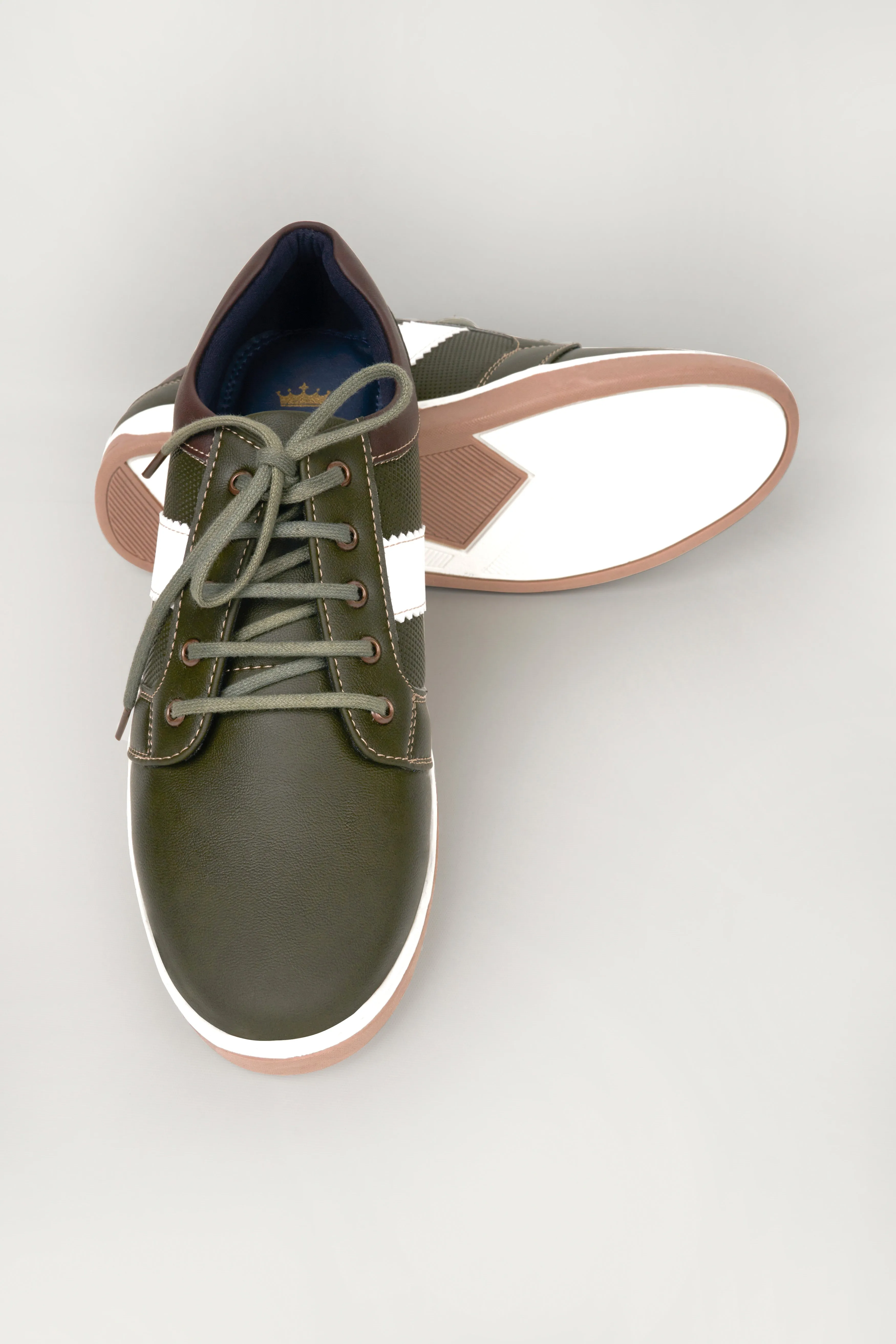 Dark Green Vegan Leather Derby Shoes sold by French Crown product image thumbnail 5