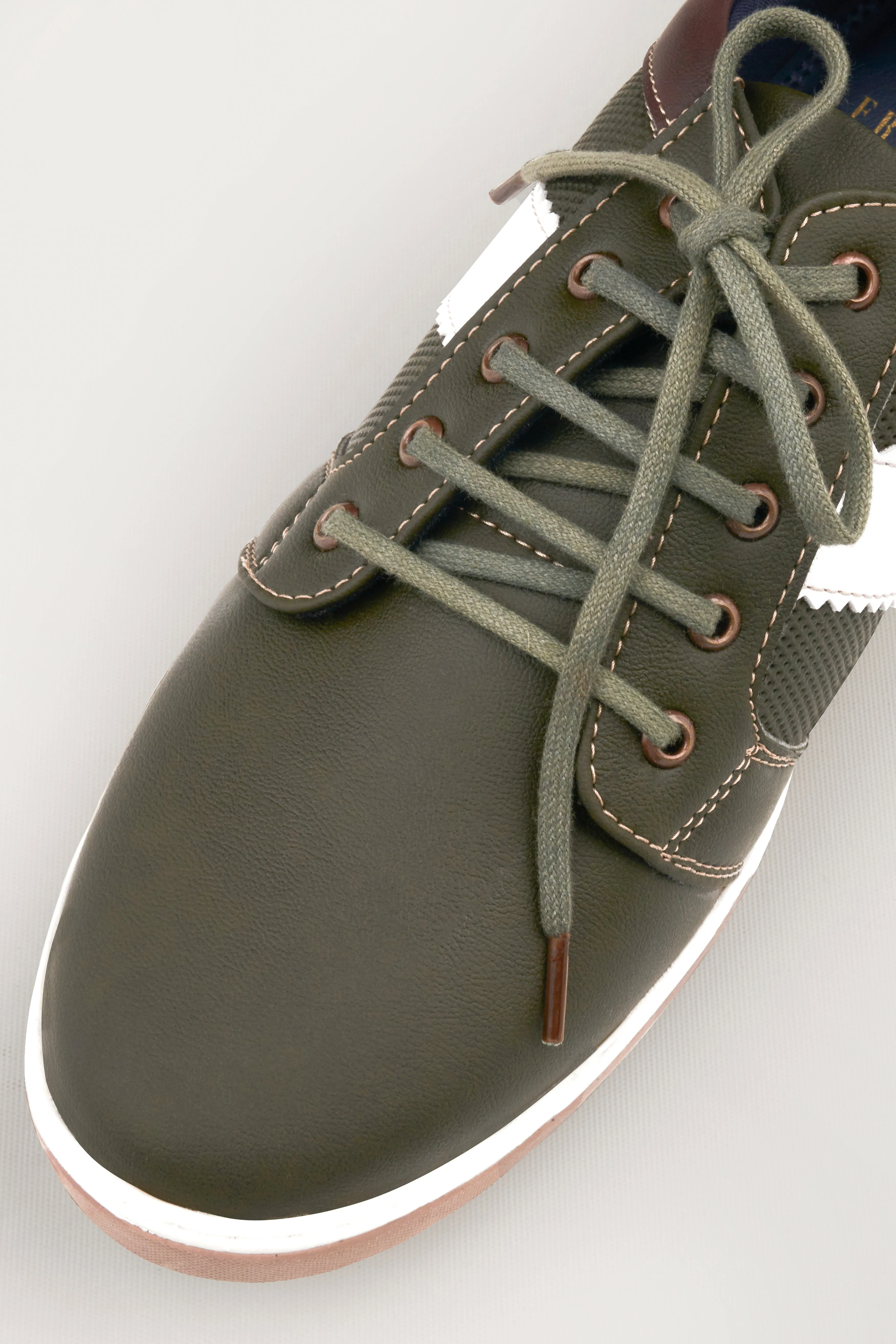 Dark Green Vegan Leather Derby Shoes sold by French Crown product image thumbnail 4