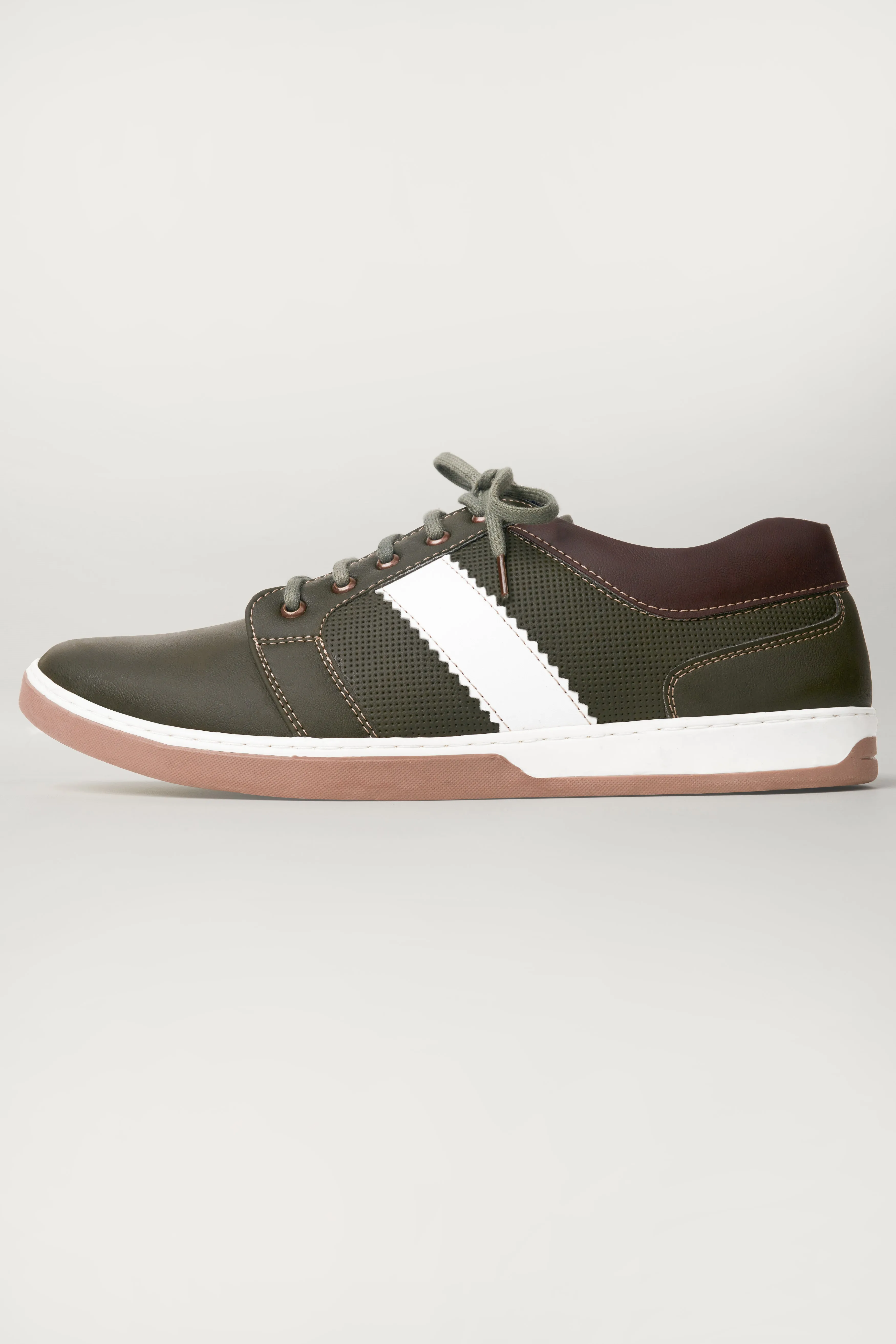 Dark Green Vegan Leather Derby Shoes sold by French Crown product image thumbnail 3