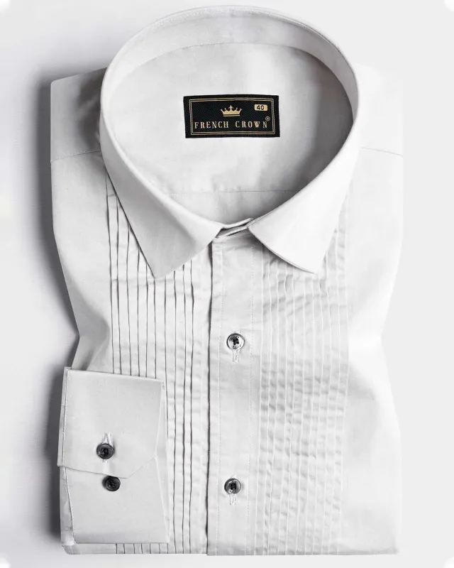 Gainsboro Gray Subtle Sheen Super Soft Premium Cotton Tuxedo Shirt sold by French Crown