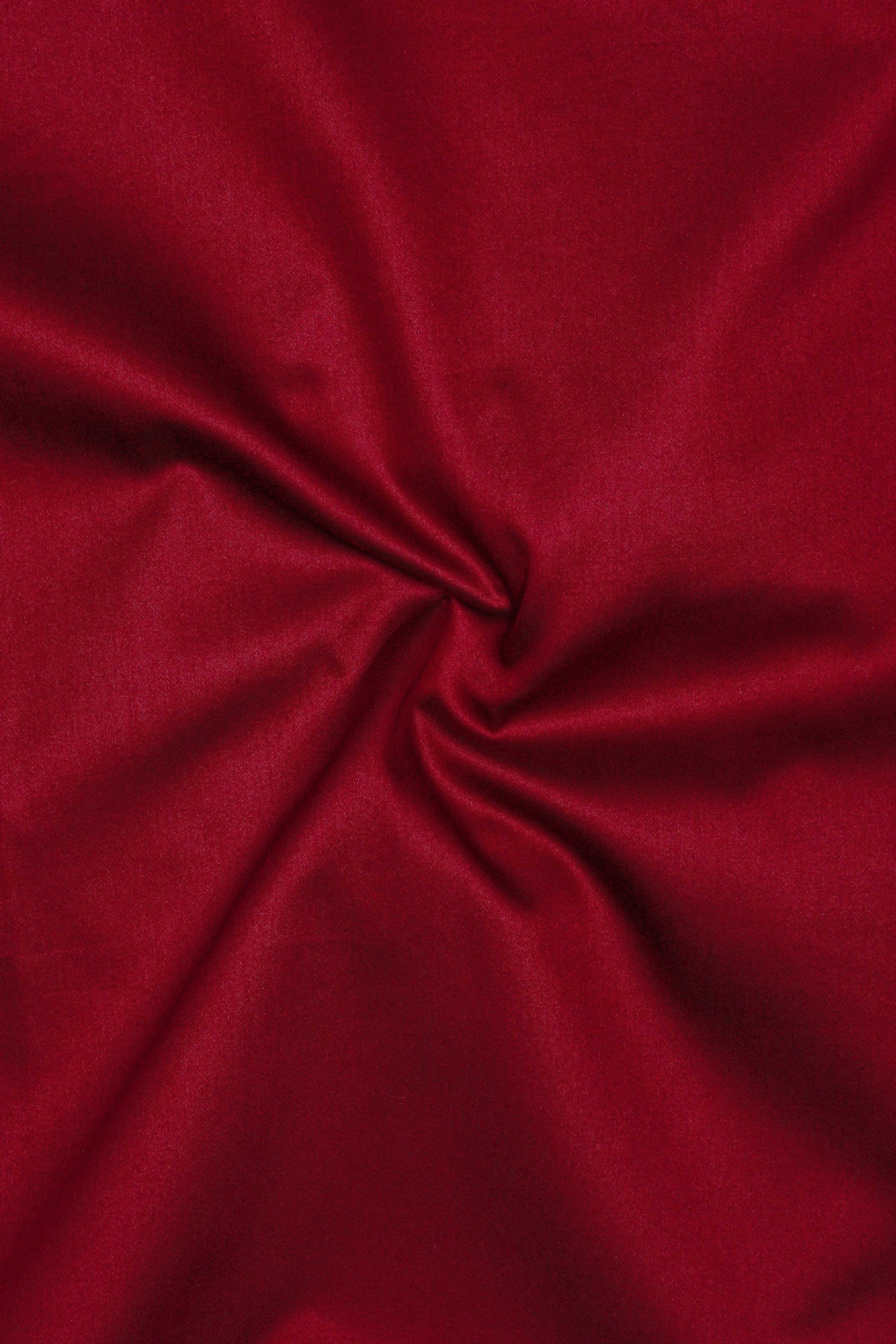 Majestic Ruby-Venetian Red Solid Subtle Sheen Super Soft Premium Cotton Cut Away Collar Dress Shirt sold by French Crown product image thumbnail 3