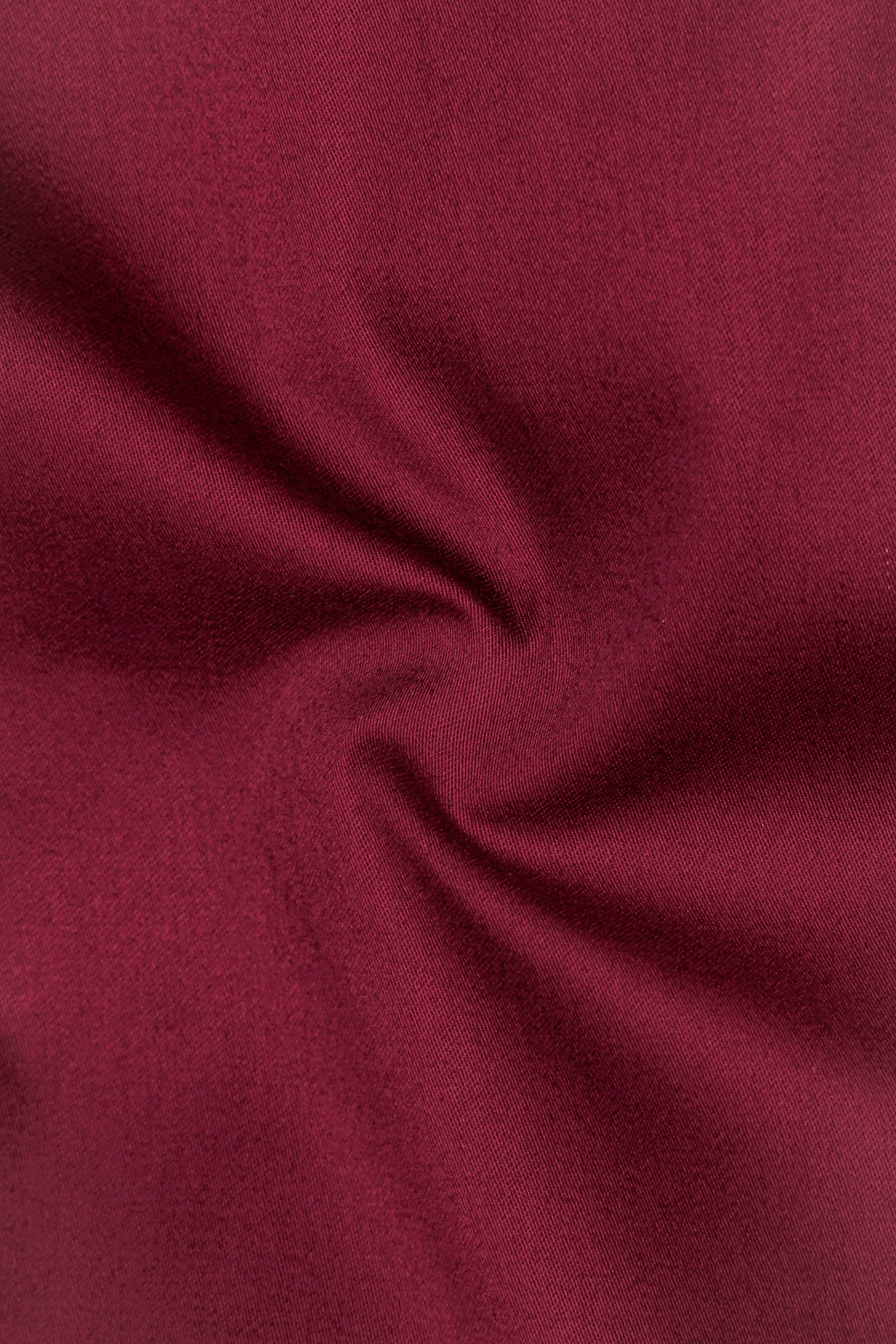 Vivid Auburn Red Subtle Sheen Snake Pleated Super Soft Premium Cotton Tuxedo Shirt sold by French Crown product image thumbnail 3