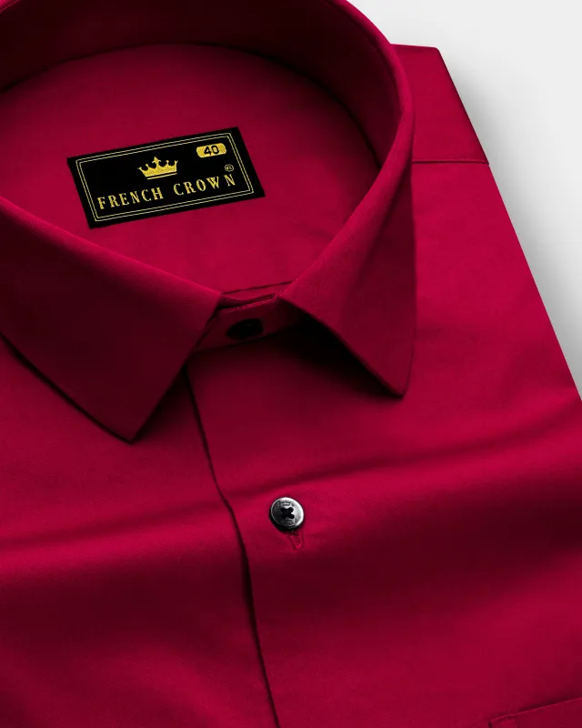 Vivid Auburn Red Subtle Sheen Super Soft Premium Cotton Shirt sold by French Crown