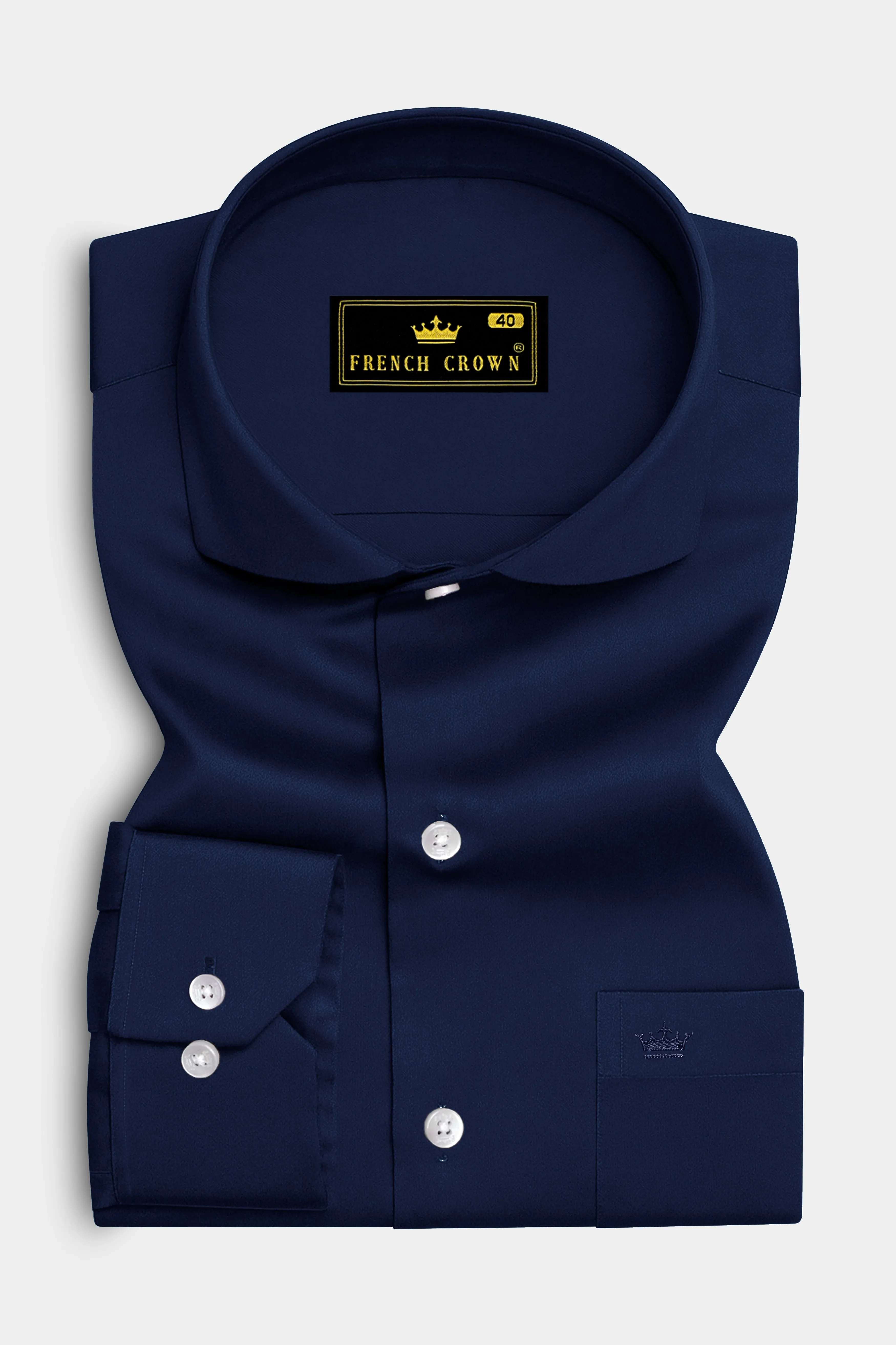 Bluvoro-Mirage Blue Subtle Sheen Super Soft Premium Cotton Cut Away Collar Dress Shirt sold by French Crown product image thumbnail 4