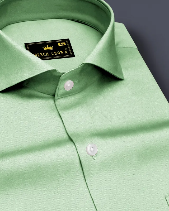 Verdoro-Oxley Green Subtle Sheen Super Soft Premium Cotton Cut Away Collar Dress Shirt sold by French Crown
