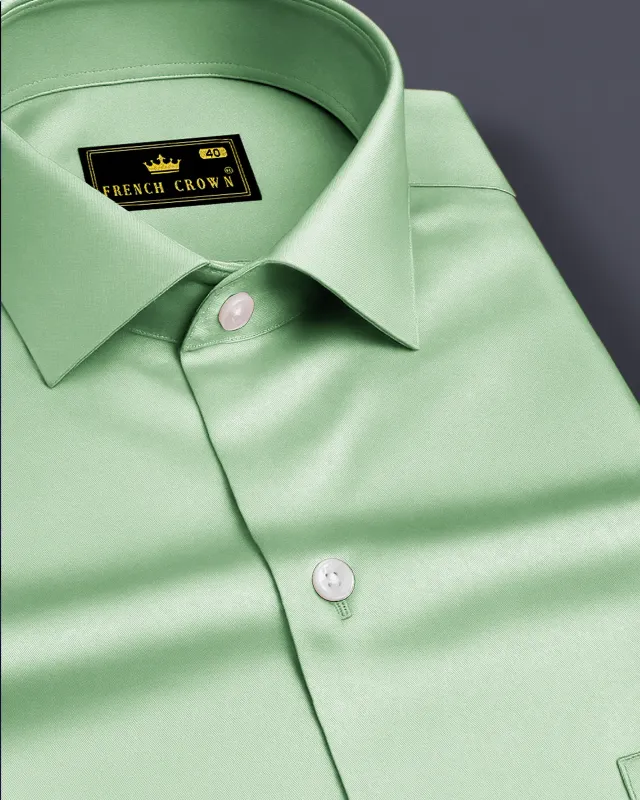 Verdoro-Oxley Green Subtle Sheen Super Soft Premium Cotton Dress Shirt sold by French Crown