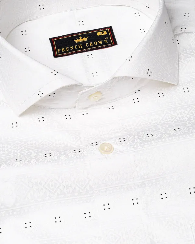 Bright White Ancient art Printed Super Soft Premium Cotton Shirt sold by French Crown