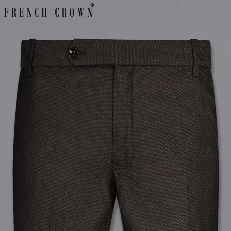 Dark Brown Wool Rich Pant sold by French Crown