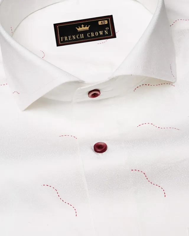 White and Jasper Pink Super Soft Premium Cotton Shirt sold by French Crown