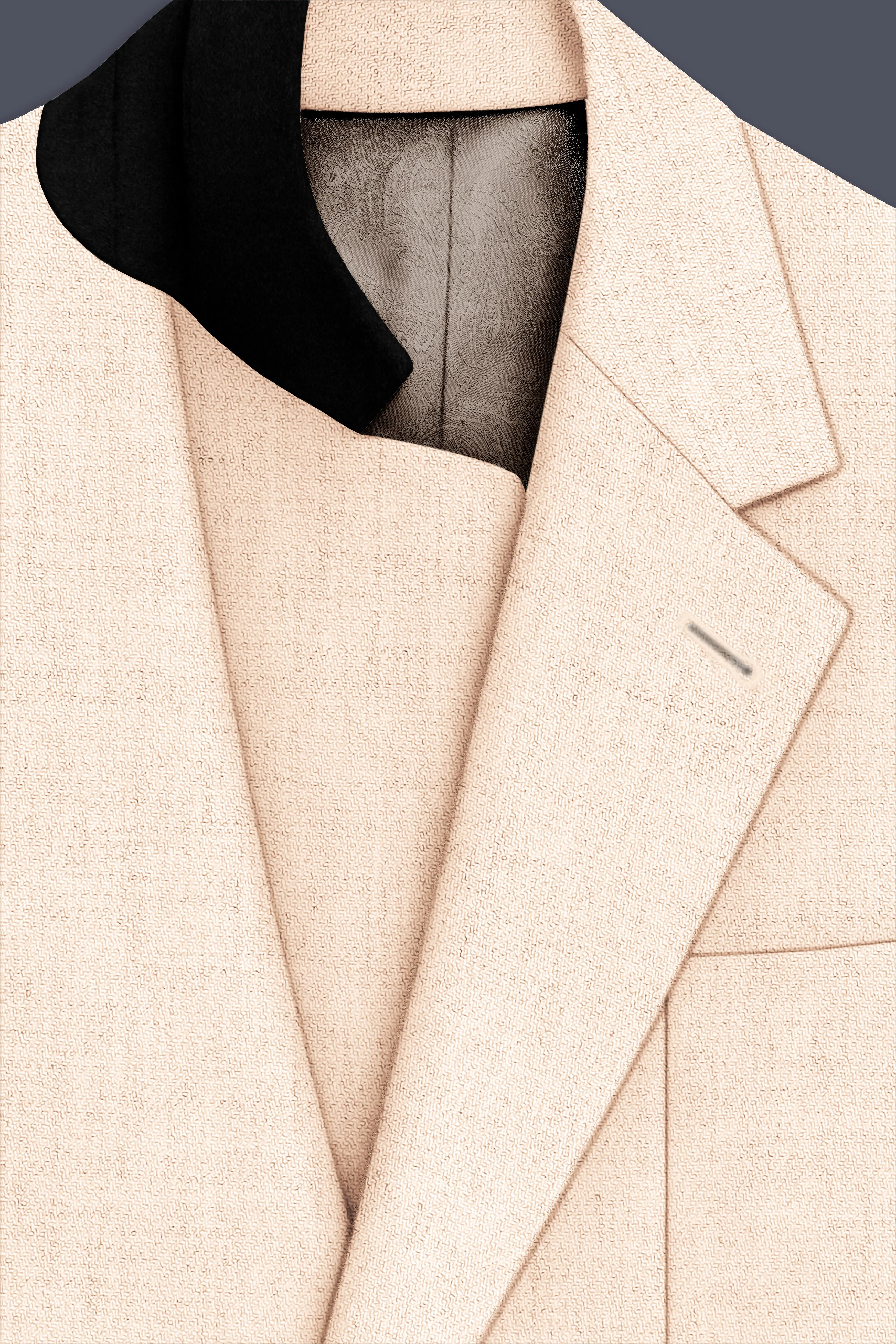 Velour-Derby Cream Textured Tweed Single Breasted Sports Suit sold by French Crown product image thumbnail 5