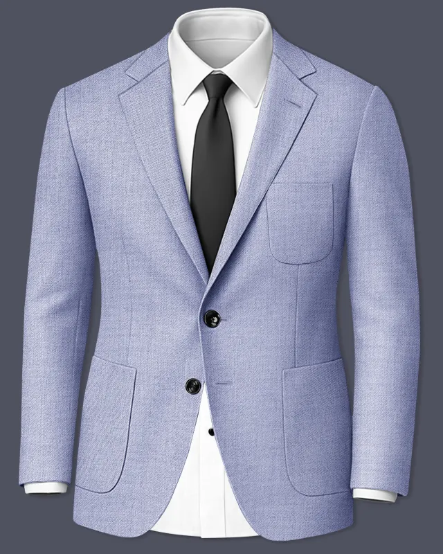 Nordic-Logan Blue Textured Tweed Single Breasted Sports Blazer sold by French Crown