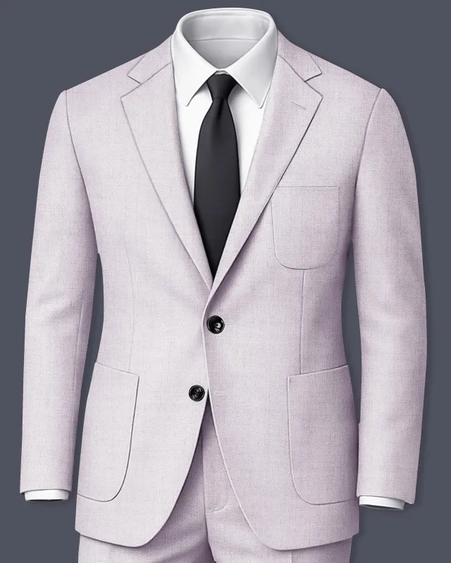 Glacier-Lilac Gray Textured Tweed Single Breasted Sports Suit made by French Crown