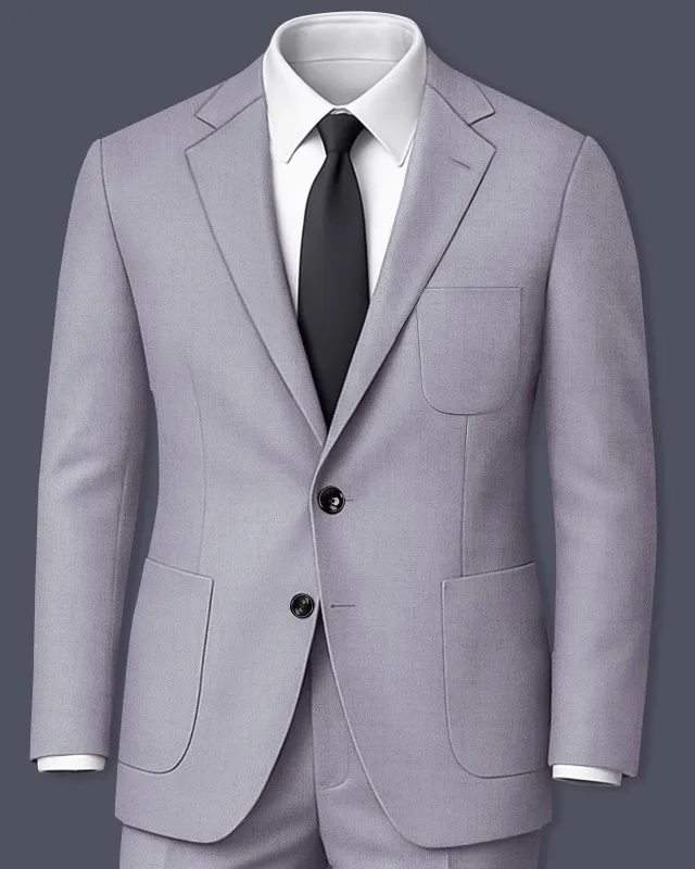Alpine-Mountain Mist Gray Textured Tweed Single Breasted Sports Suit made by French Crown