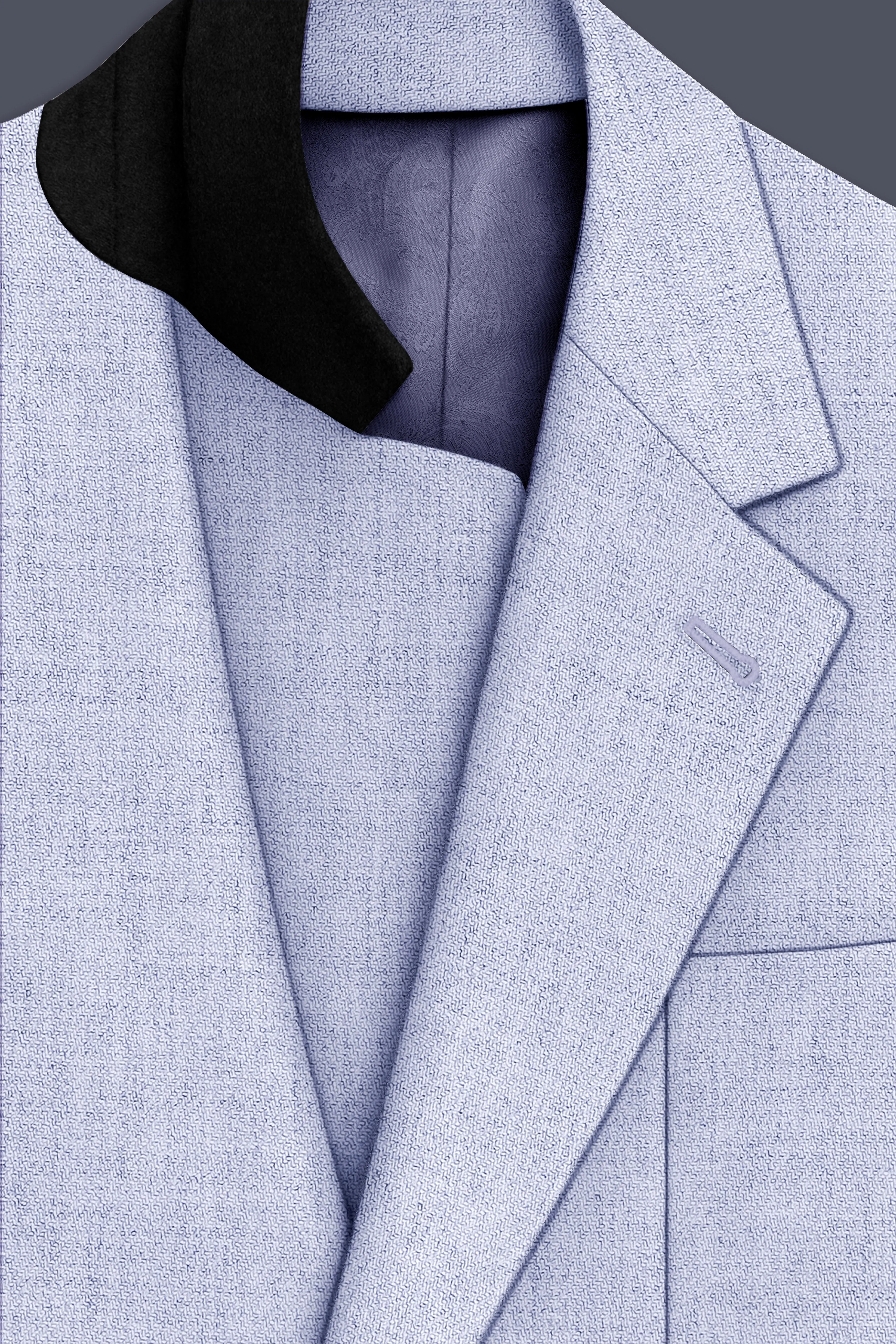 Celestia-Frosted Lilac Blue Textured Tweed Single Breasted Sports Blazer sold by French Crown product image thumbnail 4