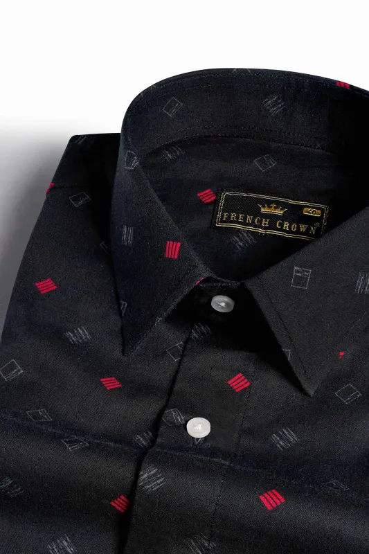 Jade Black Printed Premium Cotton Shirt sold by French Crown