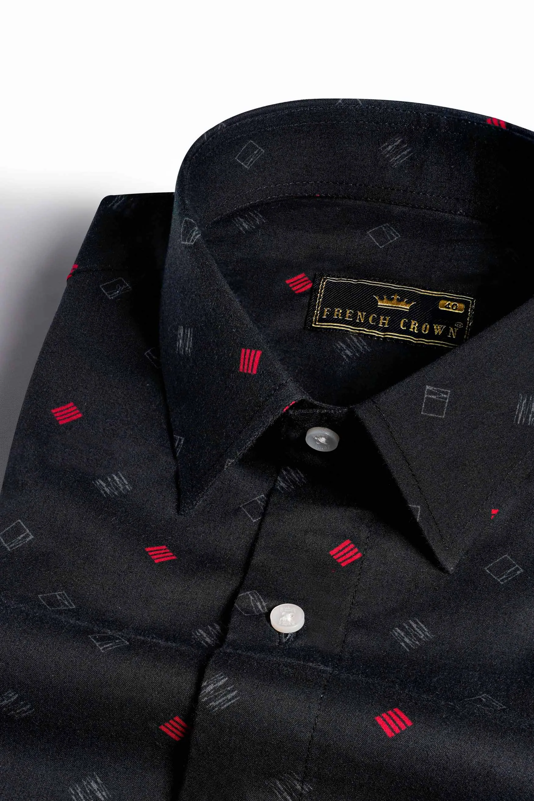 Jade Black Printed Premium Cotton Shirt sold by French Crown
