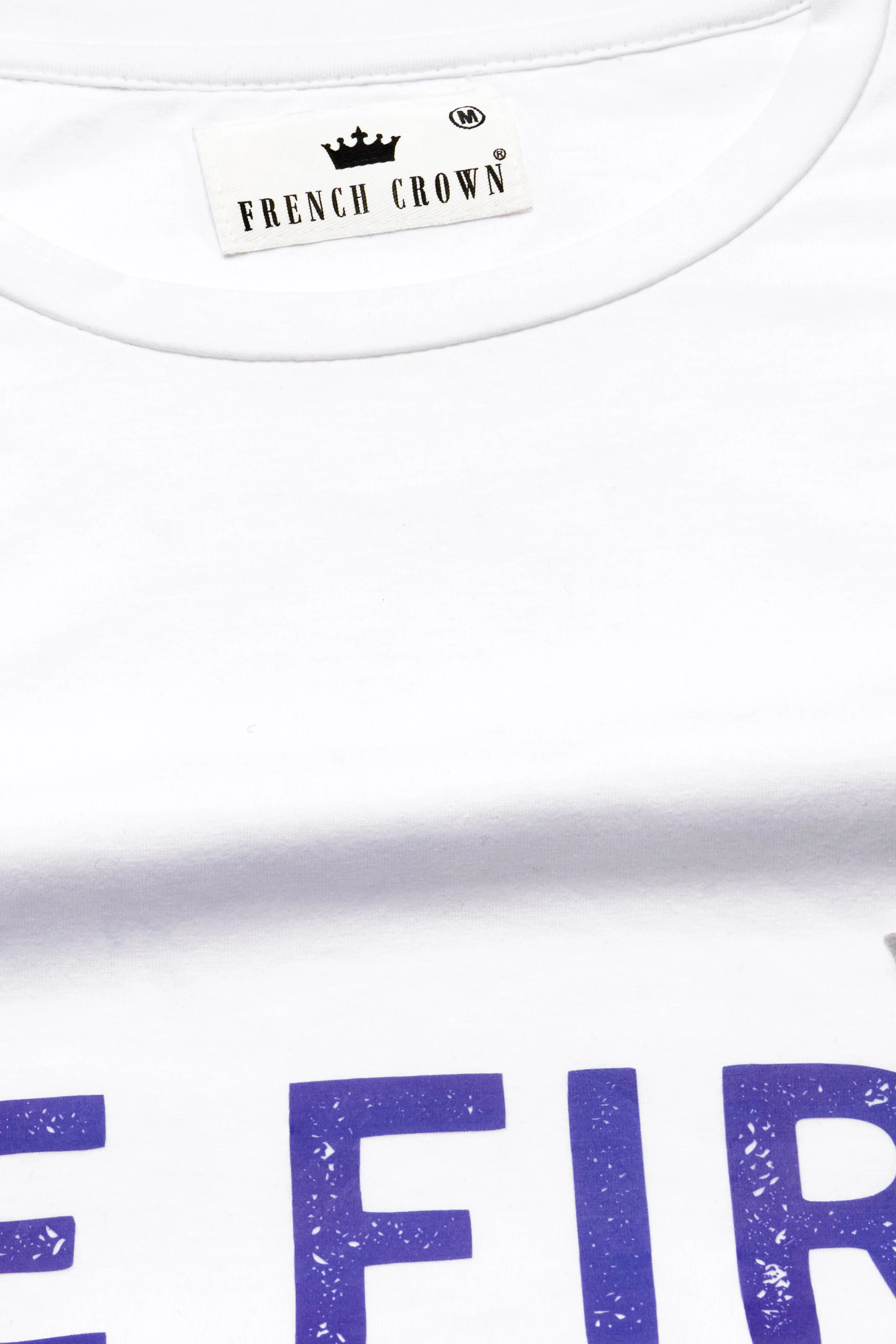 Bright White Printed Premium Cotton T-shirt sold by French Crown product image thumbnail 4