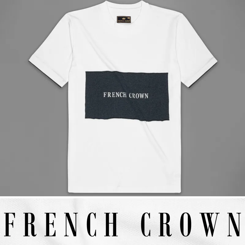 Bright White Organic Cotton Pique Signature T-shirt sold by French Crown