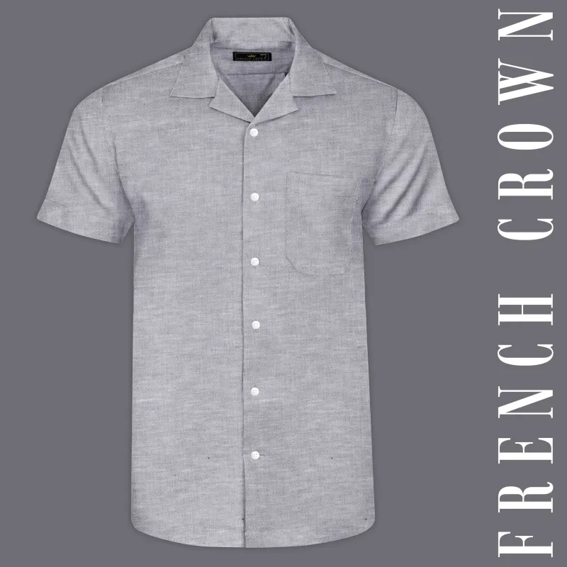 Mountain Mist Grey Luxurious Linen Shirt made by French Crown