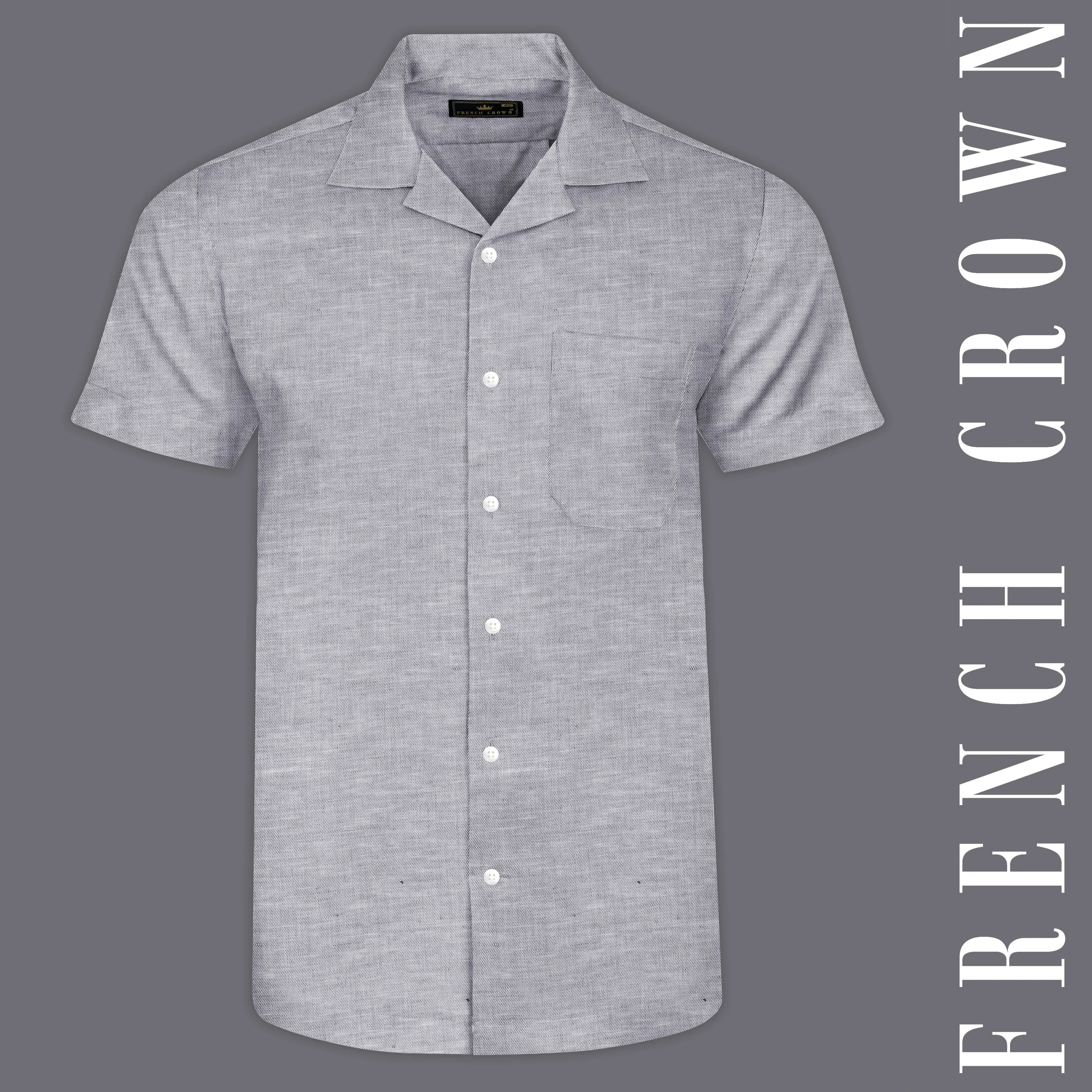 Mountain Mist Grey Luxurious Linen Shirt sold by French Crown