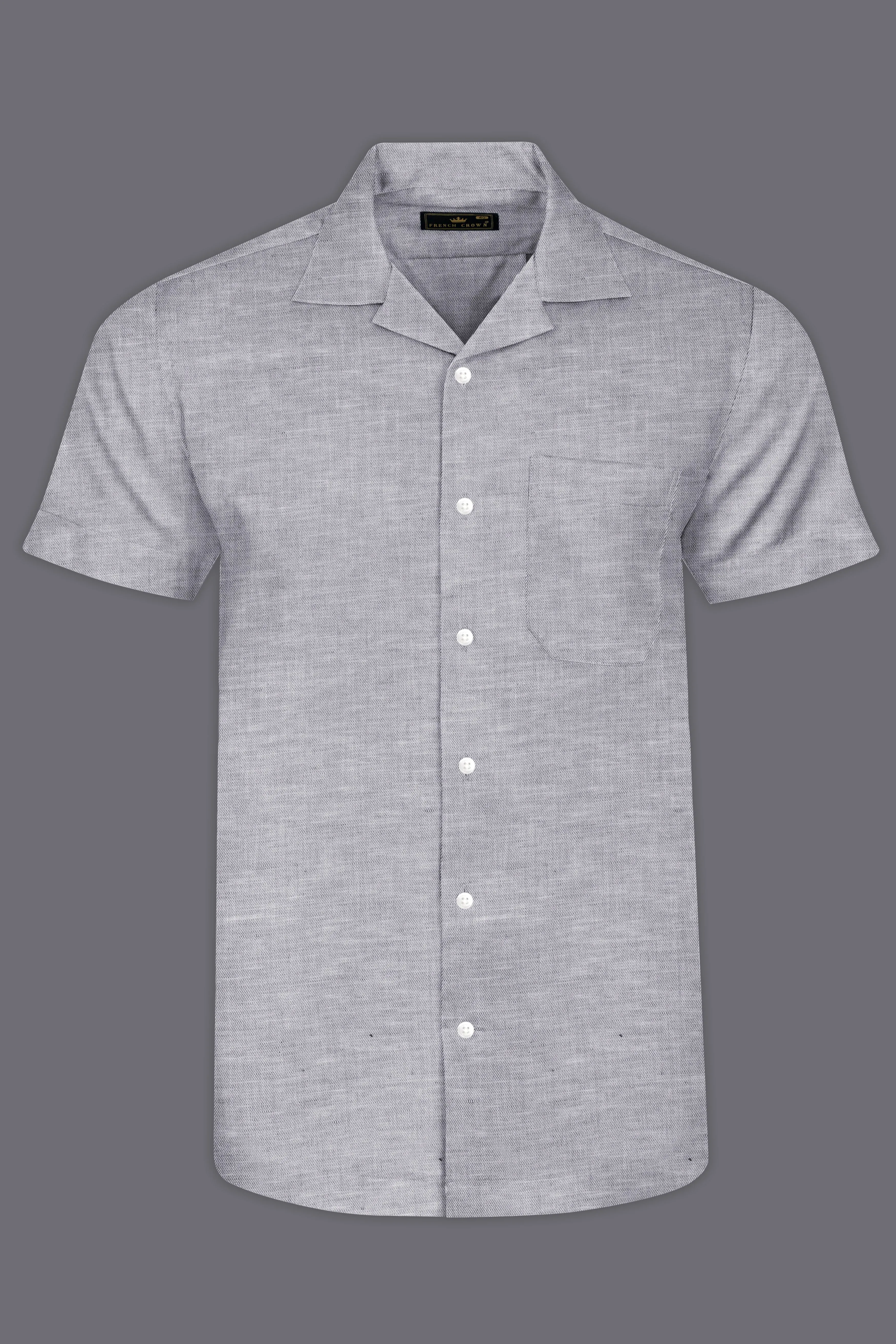 Mountain Mist Grey Luxurious Linen Shirt sold by French Crown product image thumbnail 2