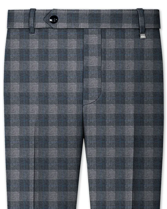Nobel and Chicago Grey Plaid Wool Rich Pant sold by French Crown