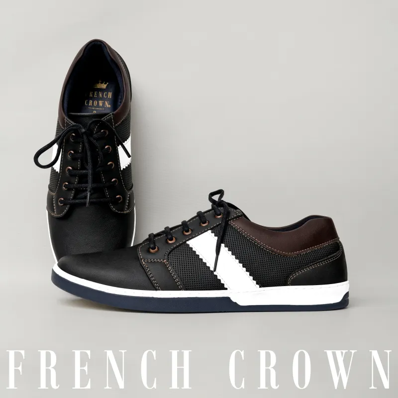 Jade Black Vegan Leather Derby Shoes sold by French Crown