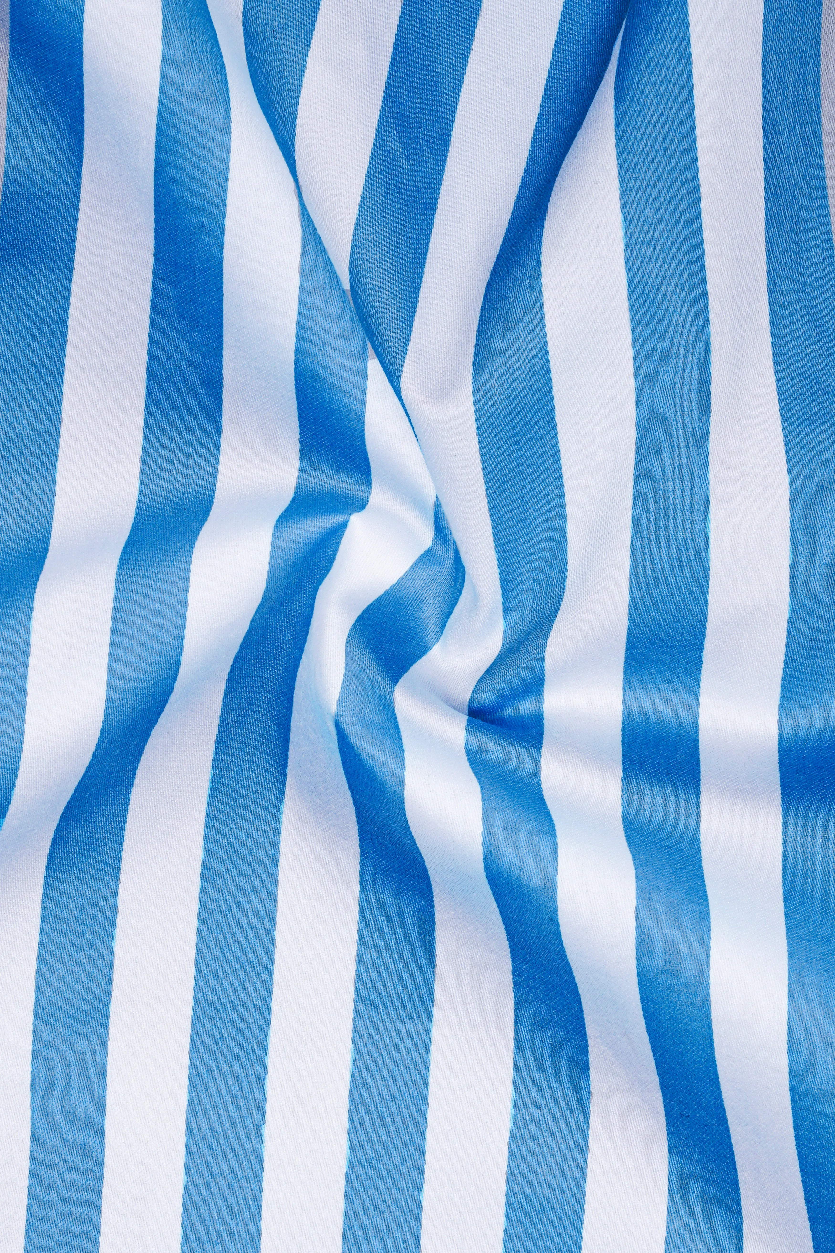 Aurecel-Celestial Blue And Bright White Awning Striped Subtle Sheen Super Soft Premium Cotton Dress Shirt sold by French Crown product image thumbnail 3