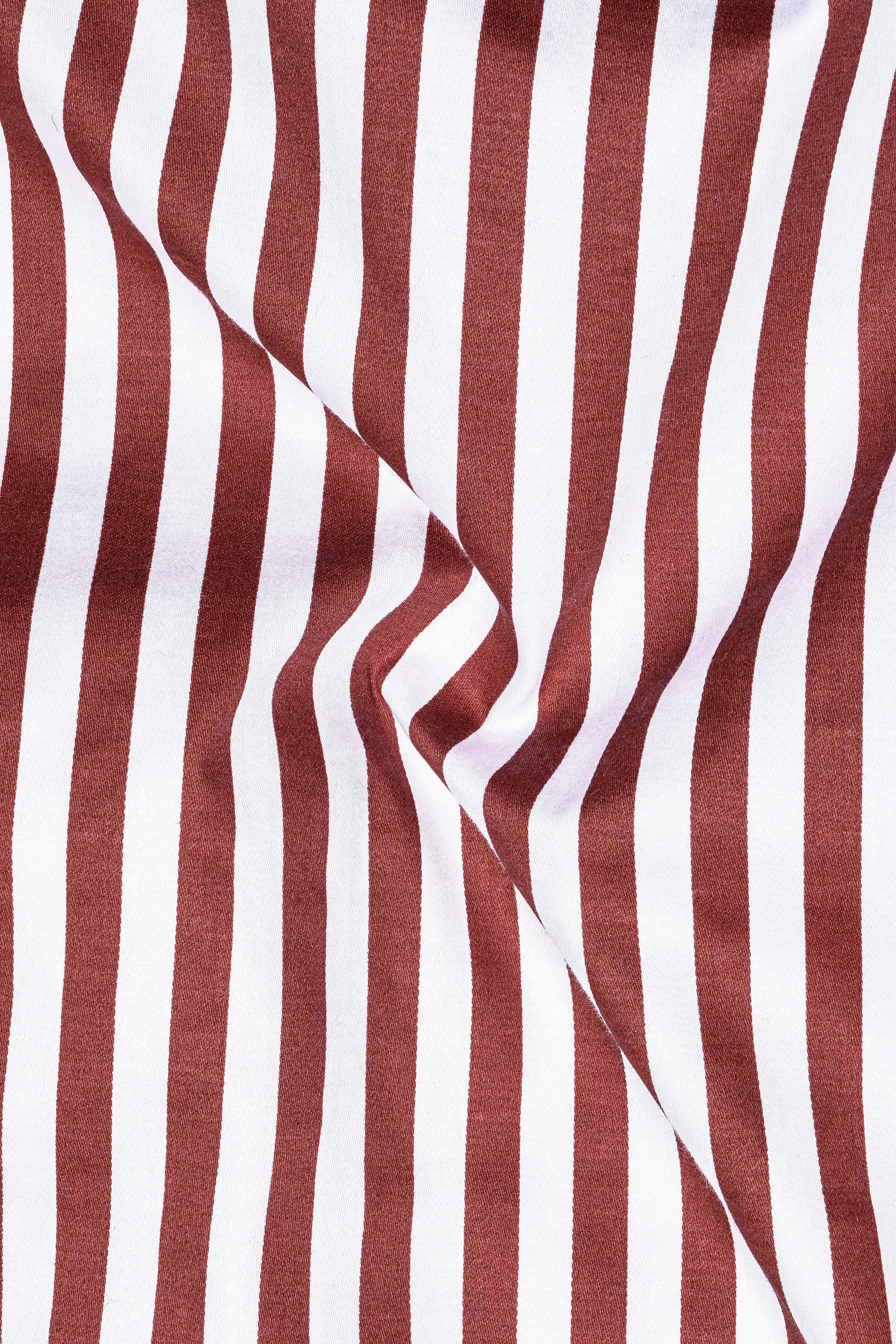 Brunoro-Ironstone Brown And Bright White Candy Striped Super Soft Premium Cotton Dress Shirt sold by French Crown product image thumbnail 3