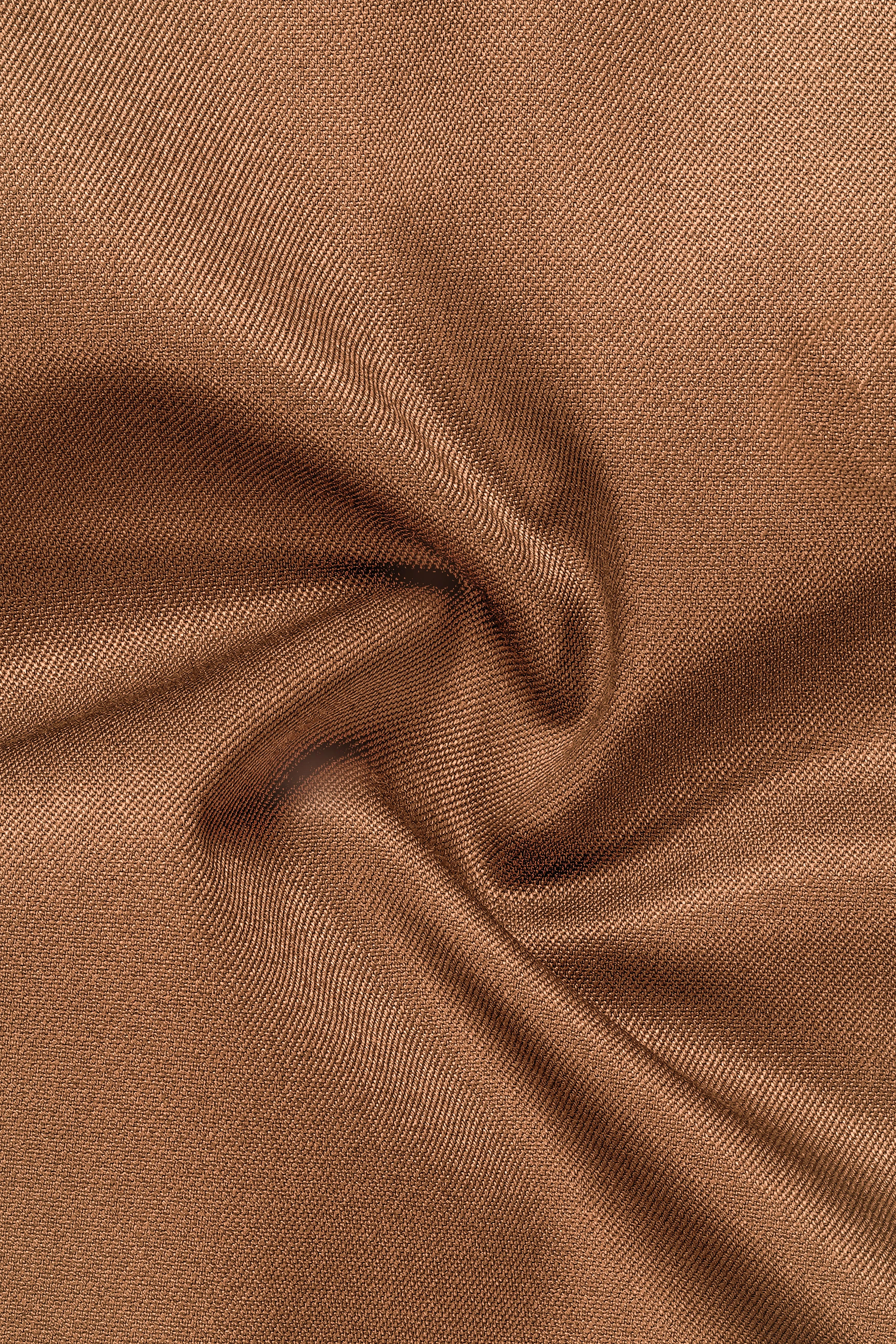 Cinnamon Oak-Sienna Brown Solid Wool Rich Bandhgala Slight Stretch Suit sold by French Crown product image thumbnail 3