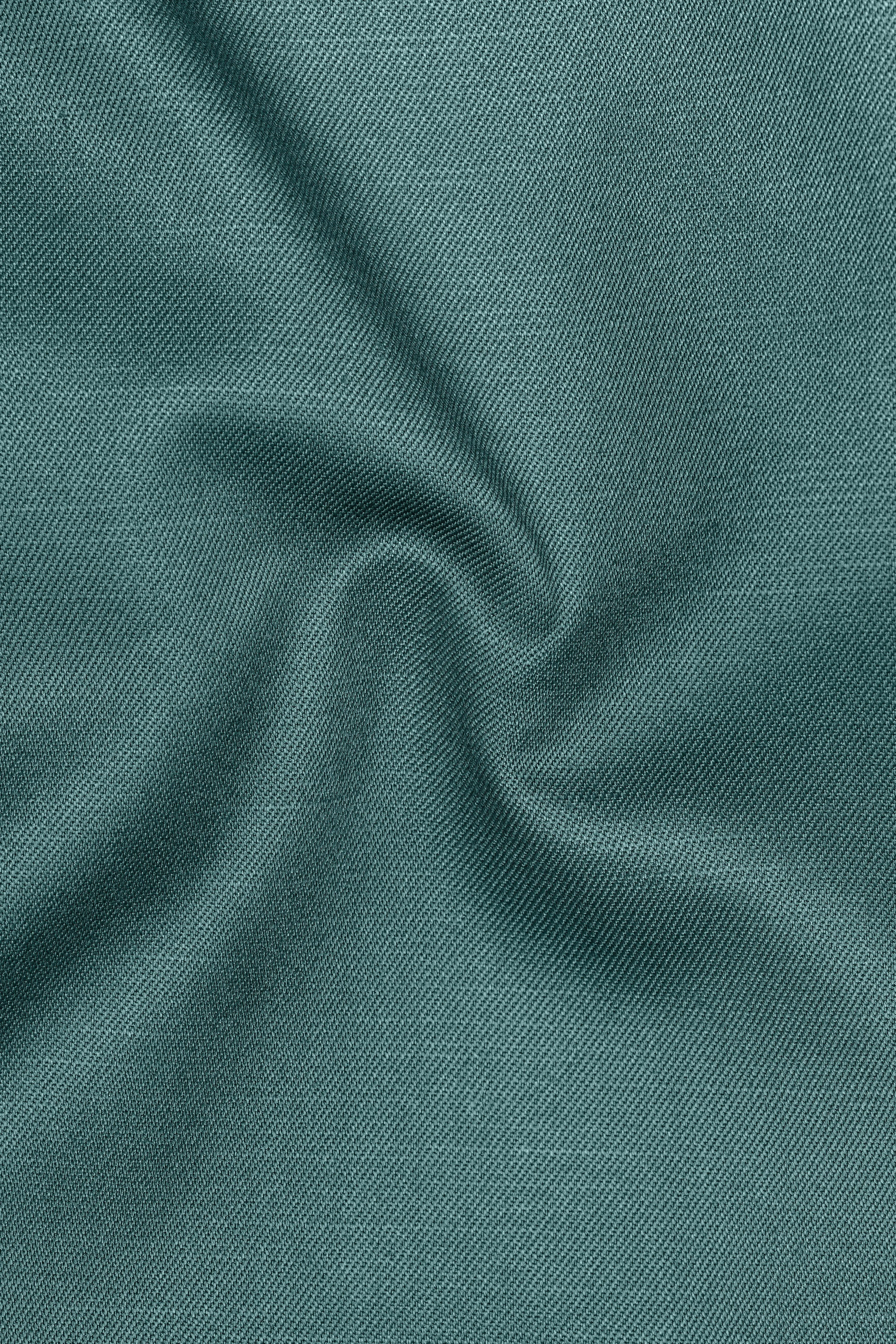 Travliam-William Green Wool Rich Cross Placket Bandhgala Slight Stretch Suit sold by French Crown product image thumbnail 3