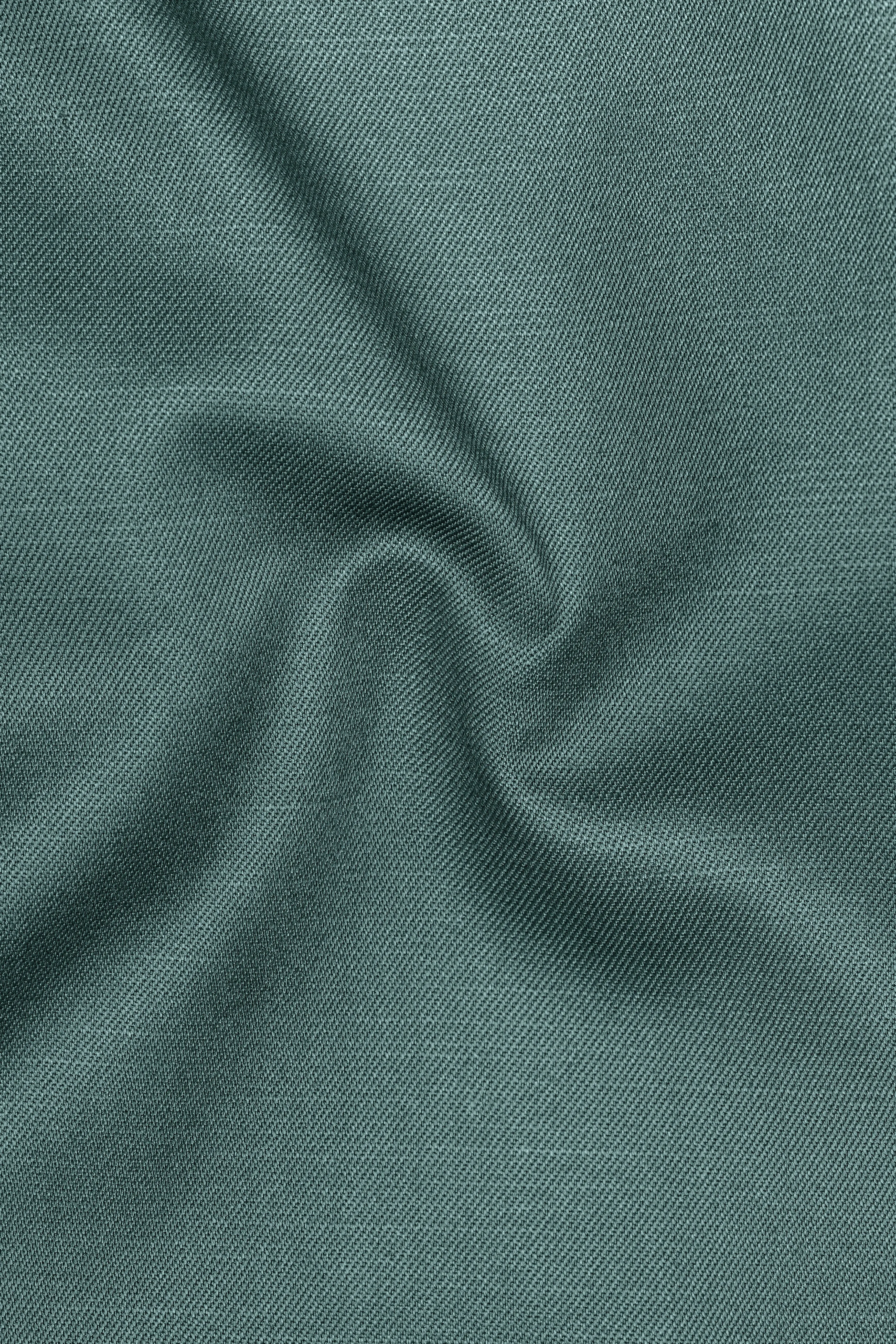 Travliam-William Green Wool Rich Single Breasted Slight Stretch Blazer sold by French Crown product image thumbnail 3