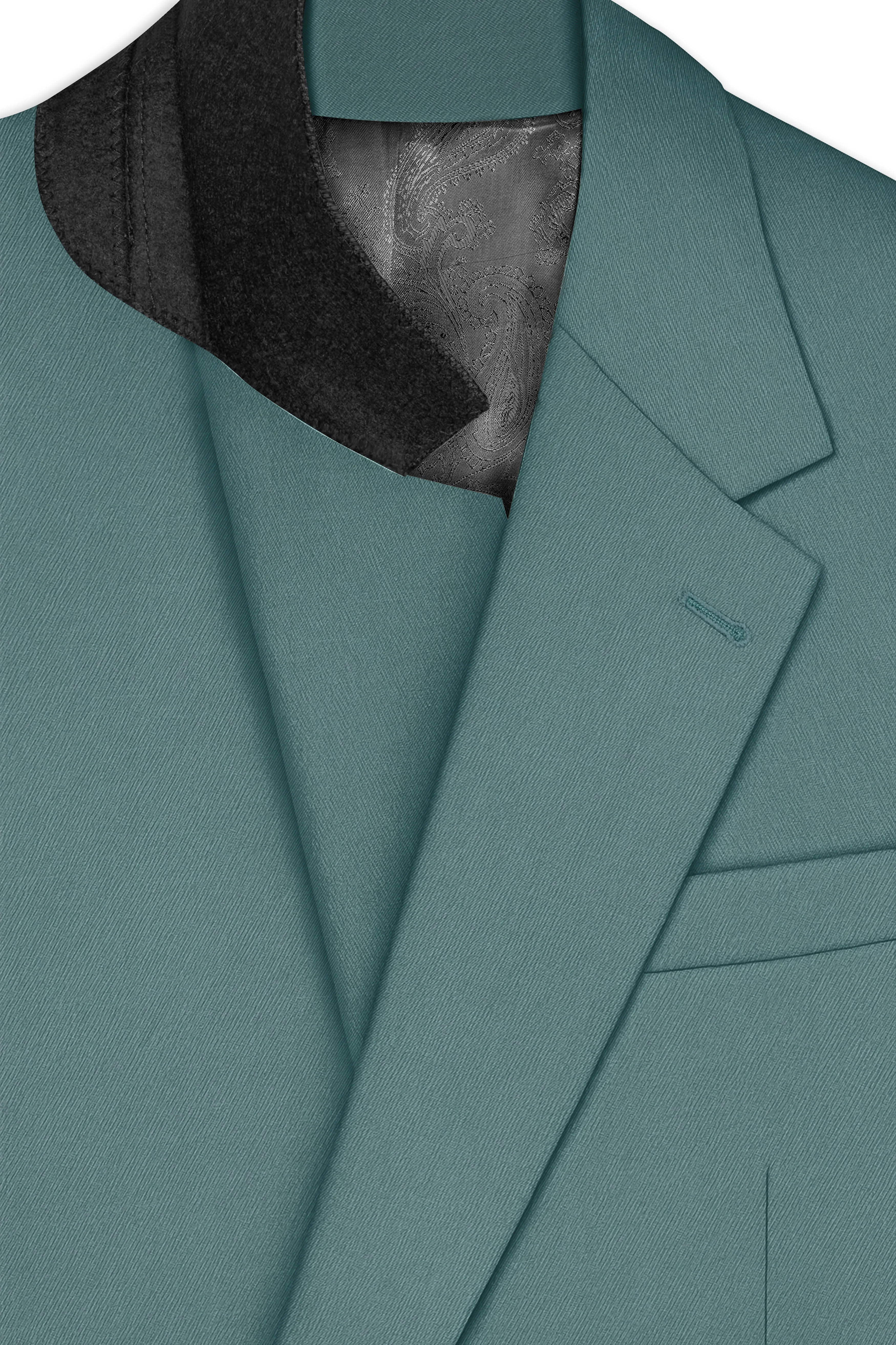 Travliam-William Green Wool Rich Single Breasted Slight Stretch Blazer sold by French Crown product image thumbnail 4