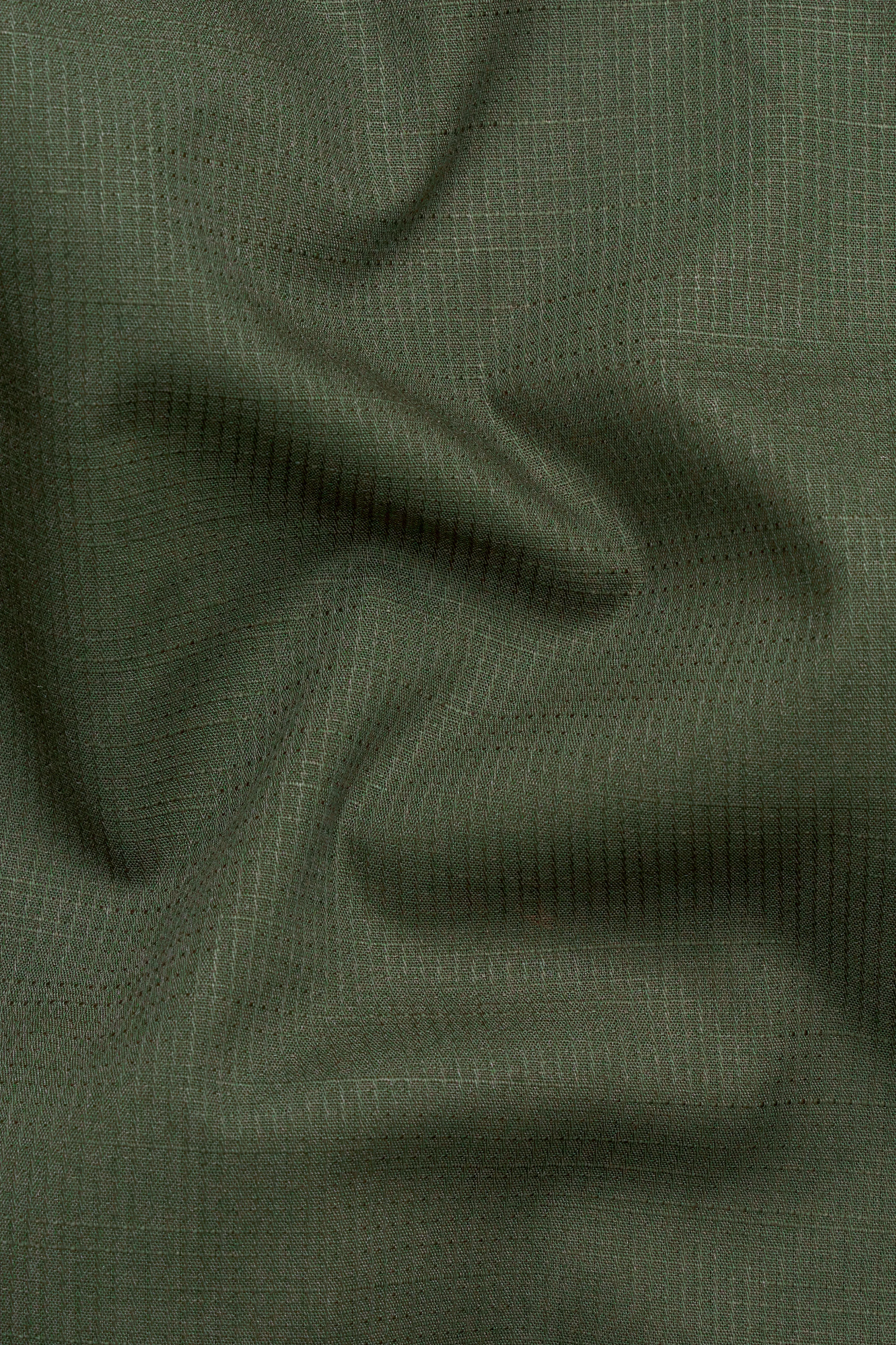 Asparagus Green Dobby Textured Premium Giza Cotton Shirt sold by French Crown product image thumbnail 2