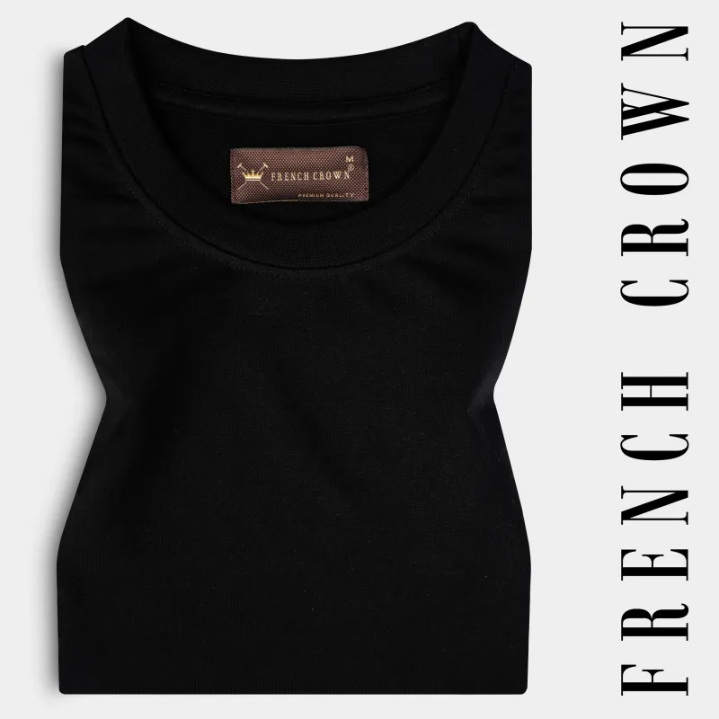 Jade Black Solid heavyweight Premium Cotton Oversized T Shirt made by French Crown