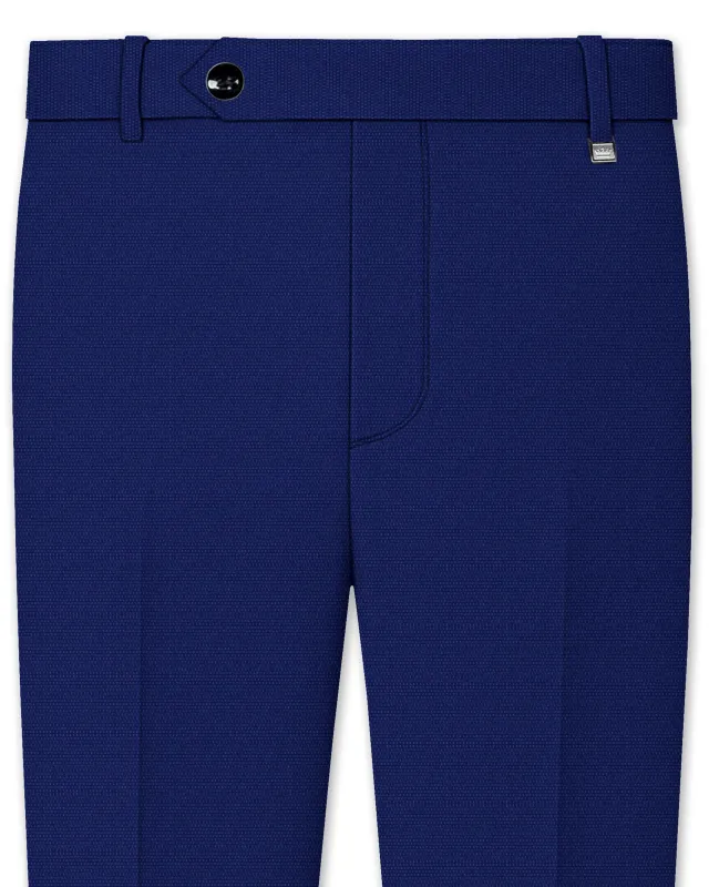 Catalina Blue Wool Rich Stretchable Pant made by French Crown