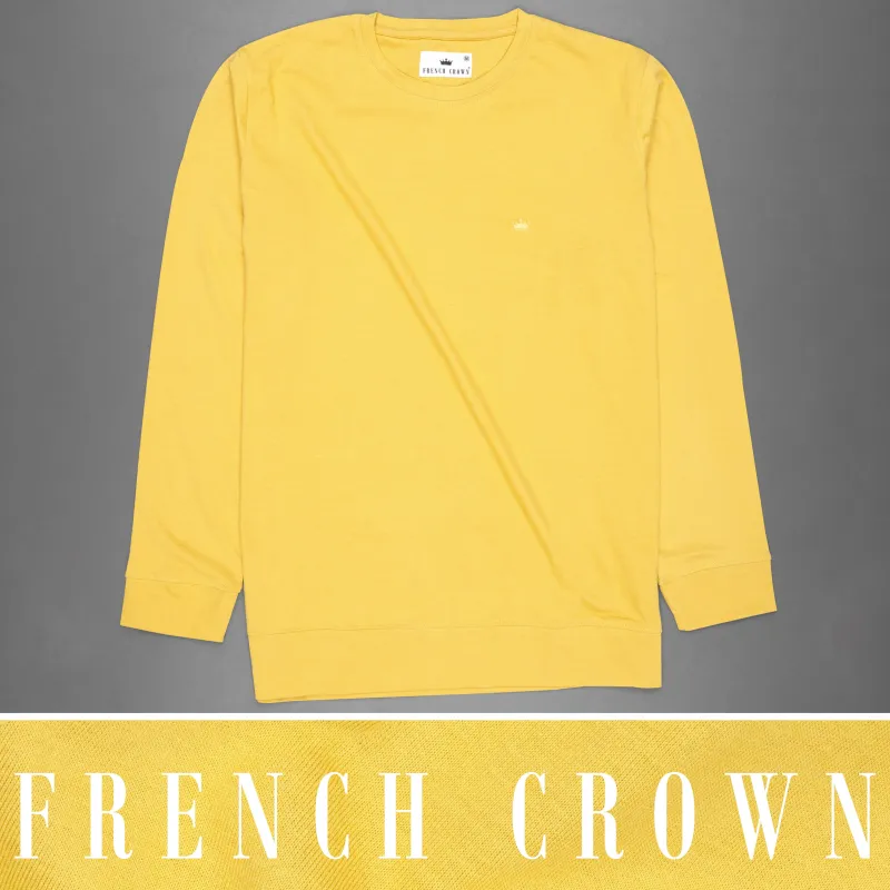 Goldenrod Yellow Full Sleeve Premium Cotton Jersey Sweatshirt sold by French Crown
