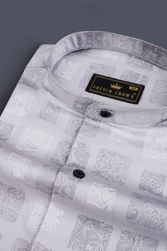 Casper Gray Box Like Printed Super Soft Premium Cotton Shirt sold by French Crown