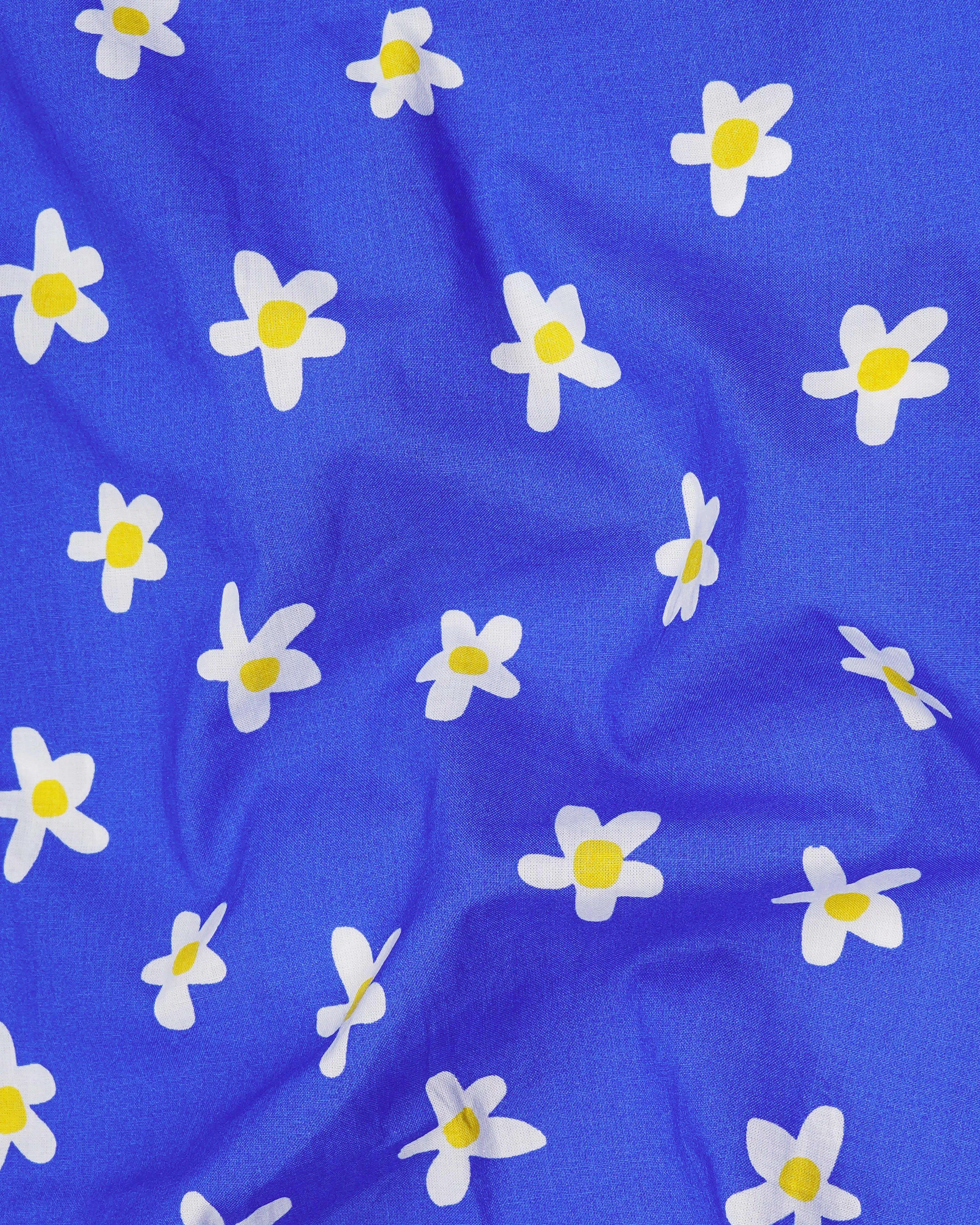 Cerulean Blue Ditsy Printed Premium Cotton Shirt sold by French Crown product image thumbnail 2