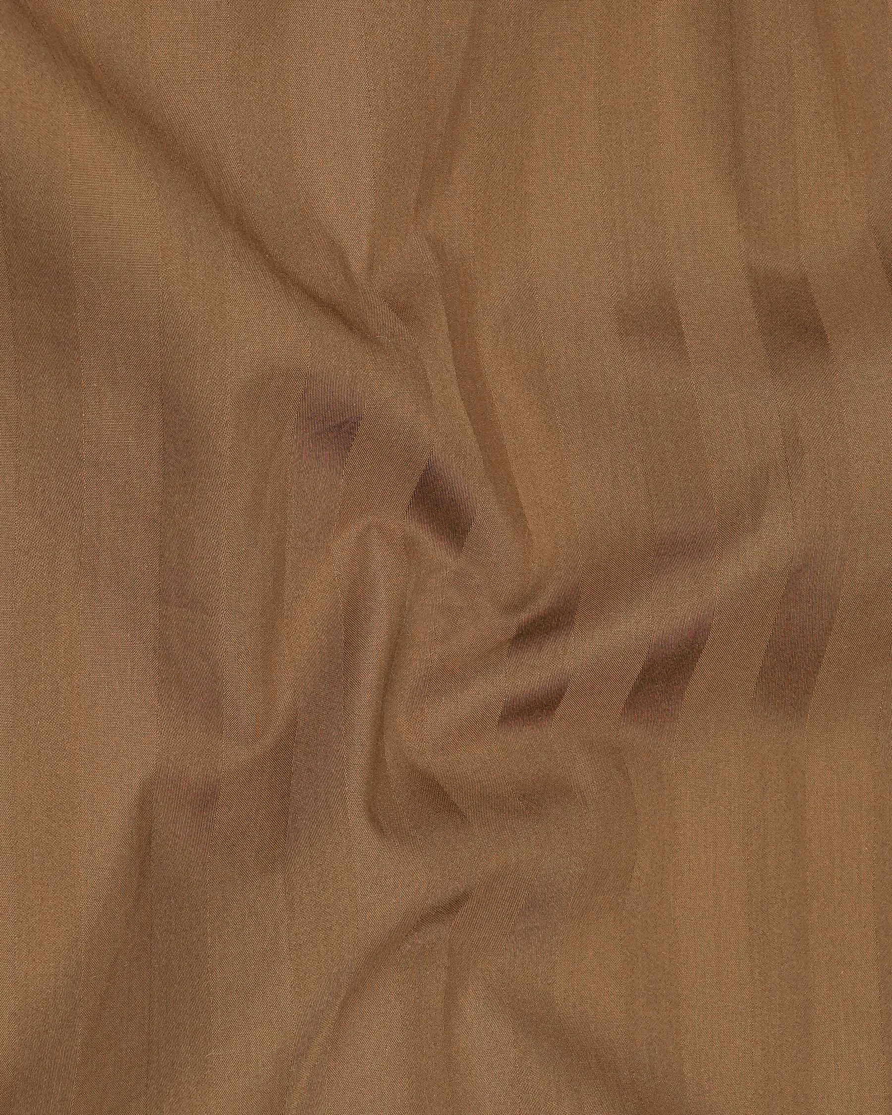 Dark Taupe Brown With Brown Striped Super Soft Premium Cotton Shirt sold by French Crown product image thumbnail 2