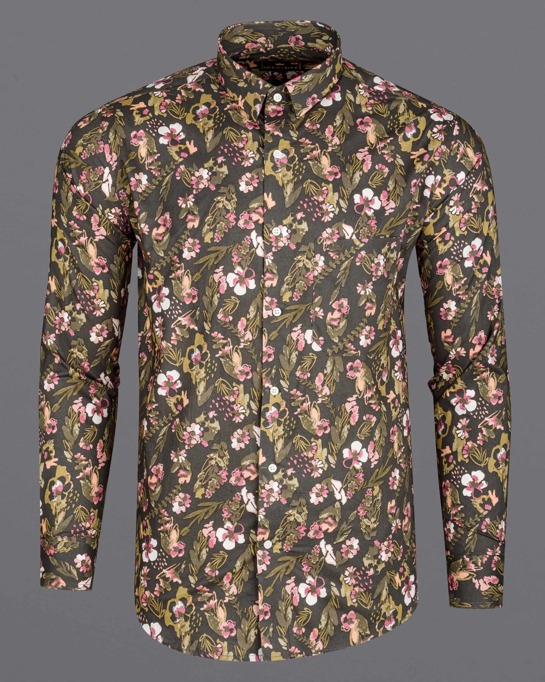 Space Shuttle Floral Printed Premium Cotton Shirt sold by French Crown product image thumbnail 5