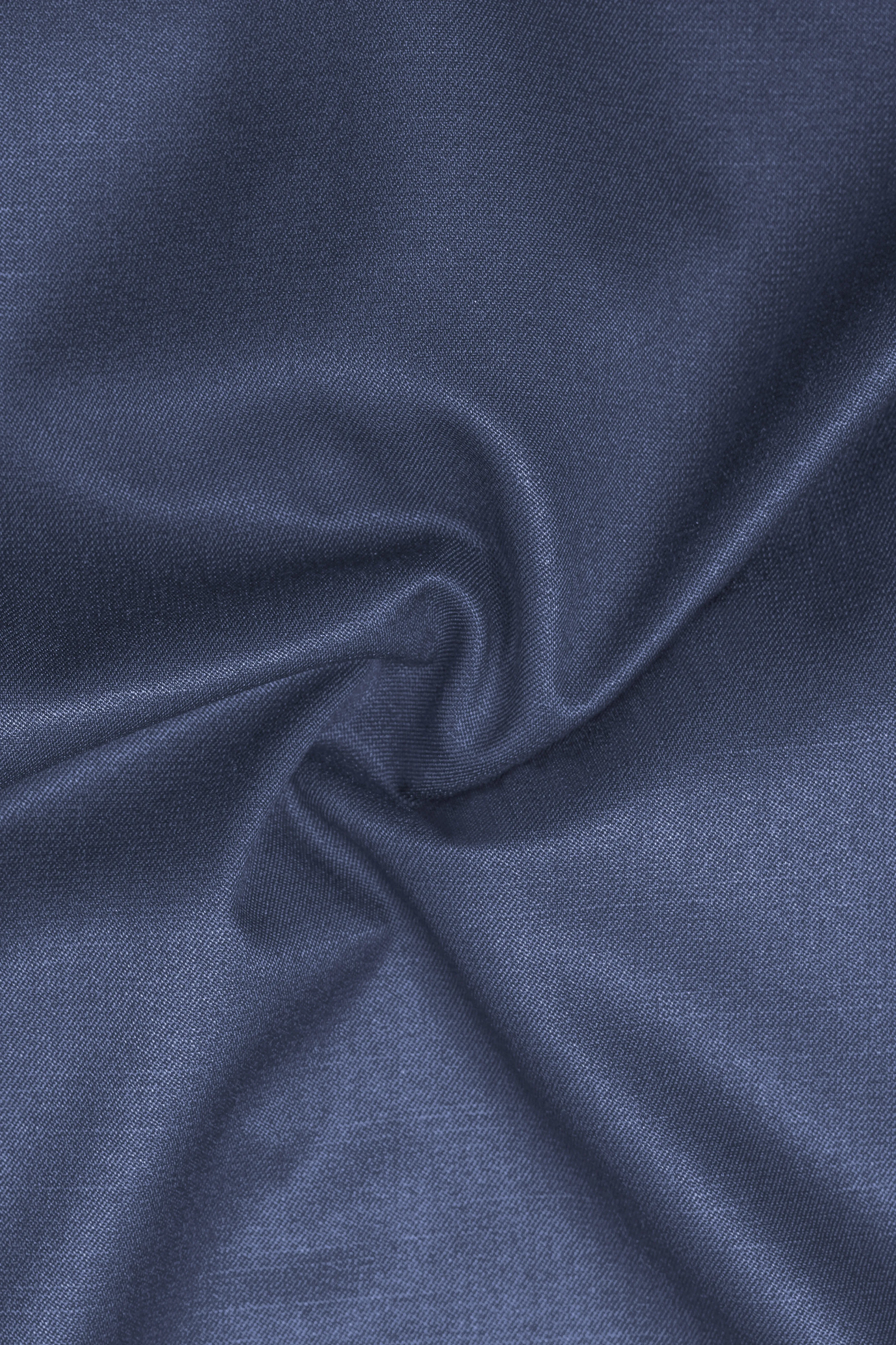 Sapphire-Glaucous Blue Solid Wool Rich Single Breasted Slight Stretch Suit sold by French Crown product image thumbnail 3