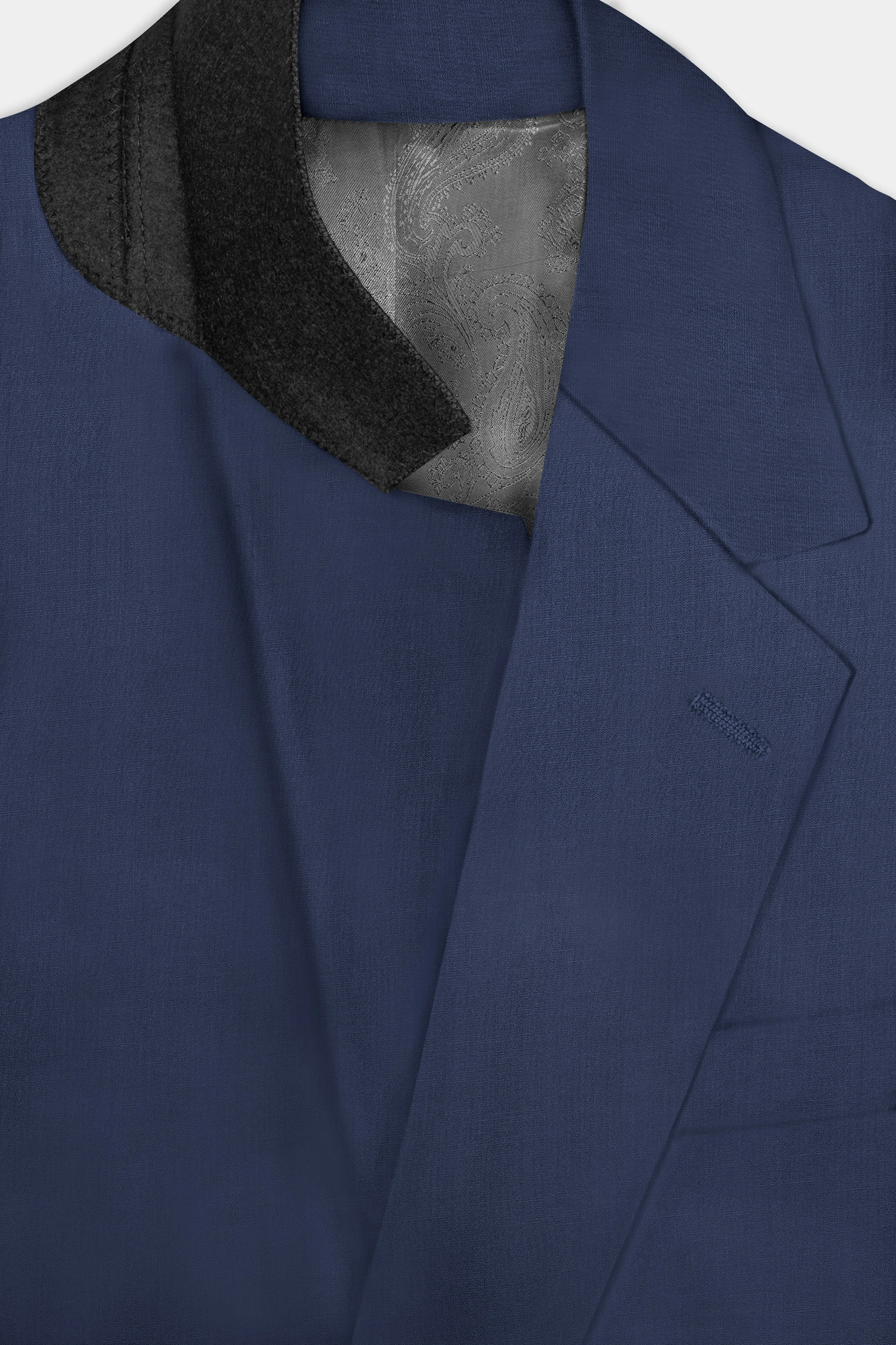 Sapphire-Glaucous Blue Solid Wool Rich Single Breasted Slight Stretch Suit sold by French Crown product image thumbnail 5