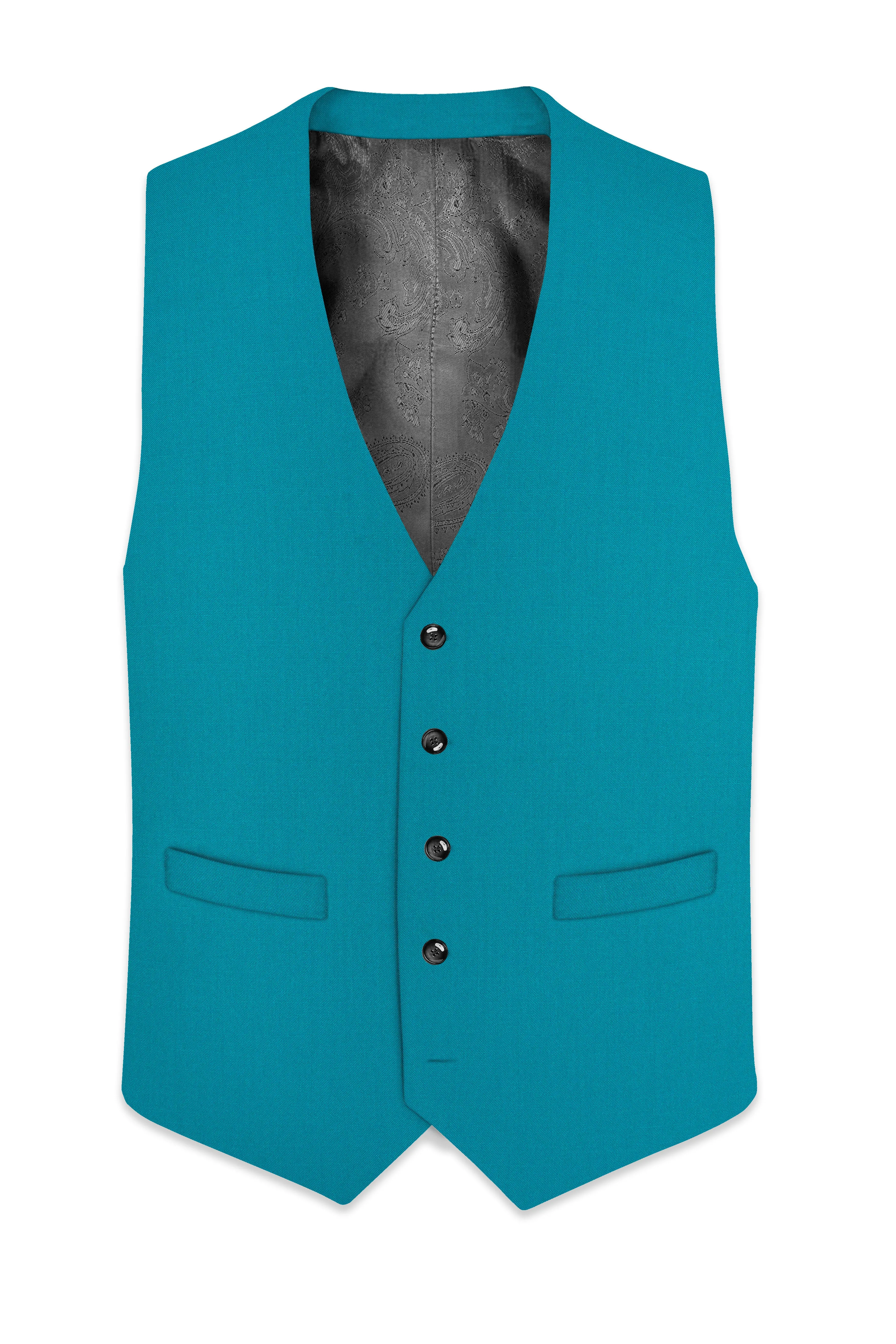 Zephir-Surfie Green Wool Rich Slight Stretch Waistcoat sold by French Crown product image thumbnail 2