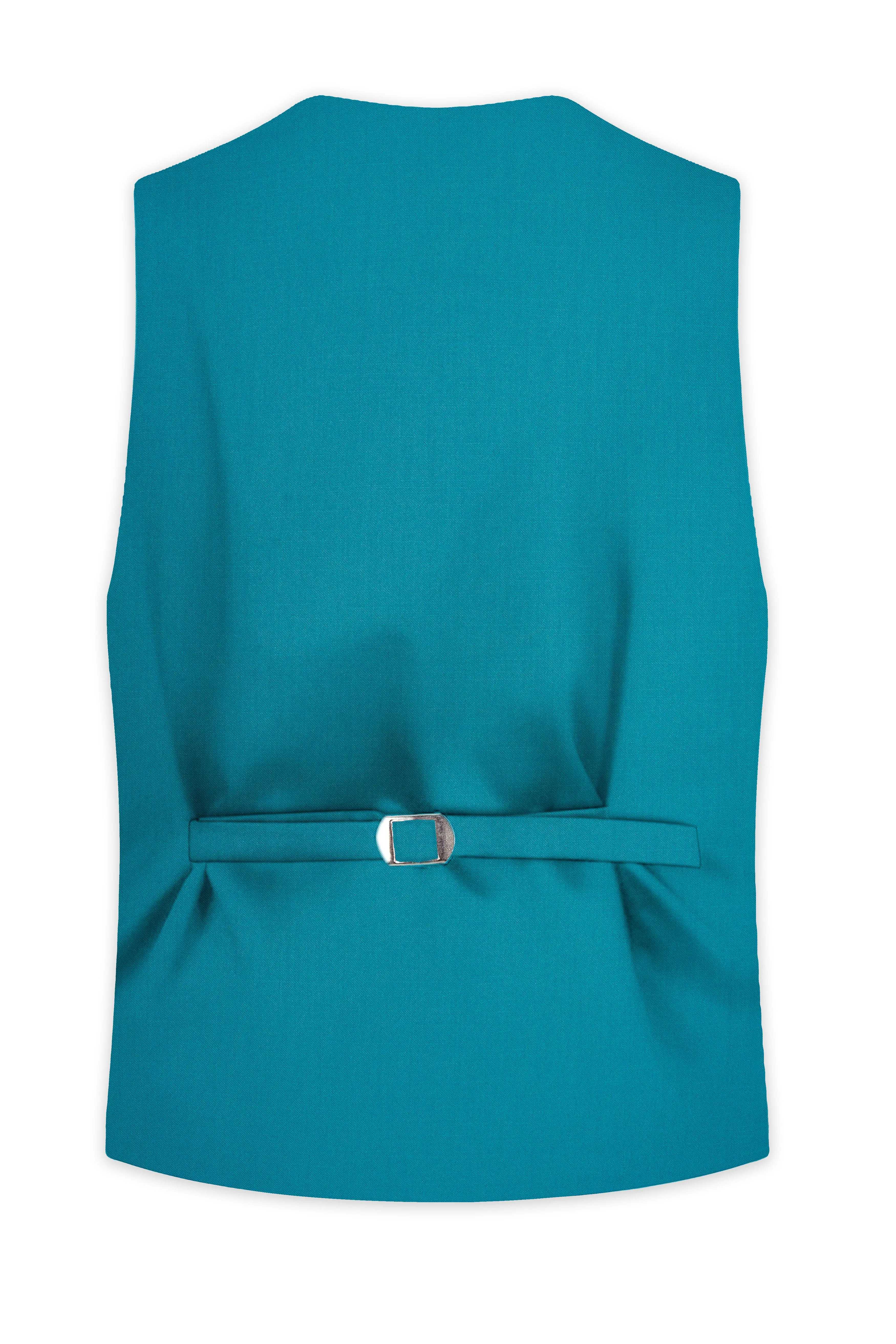 Zephir-Surfie Green Wool Rich Slight Stretch Waistcoat sold by French Crown product image thumbnail 4